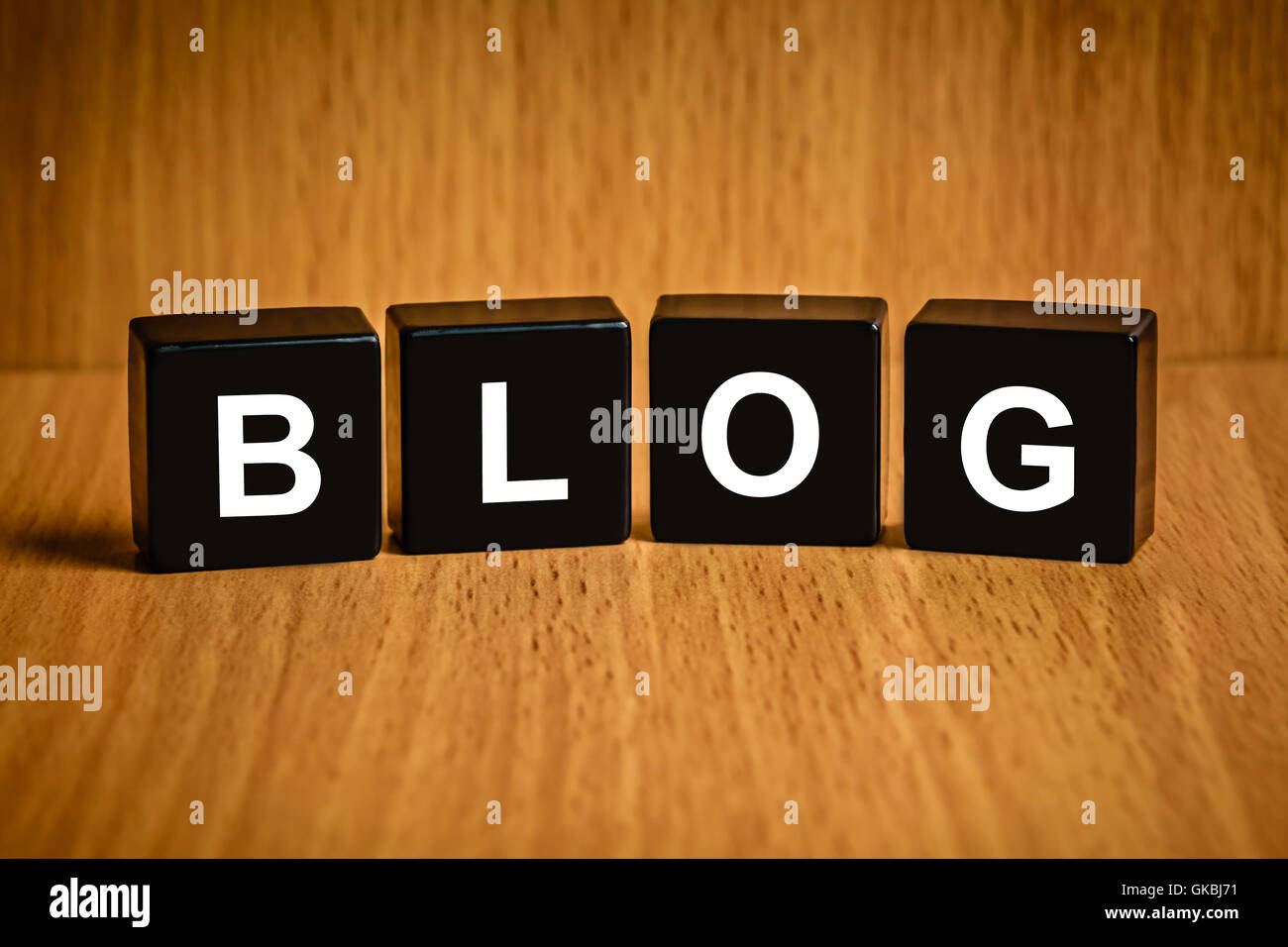 blog text on black block, technology concept Stock Photo