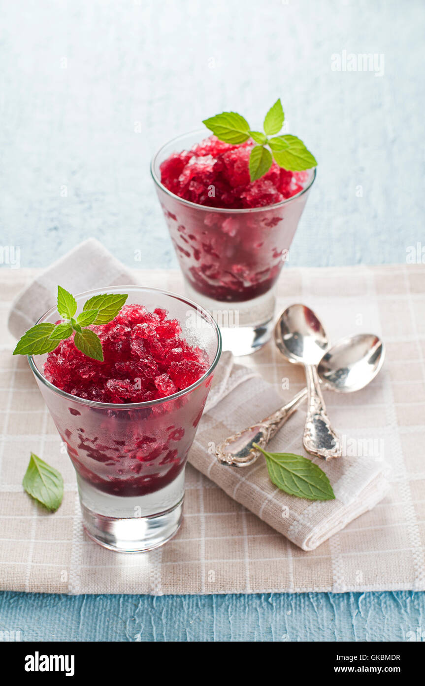 frozen fruit dessert Stock Photo - Alamy