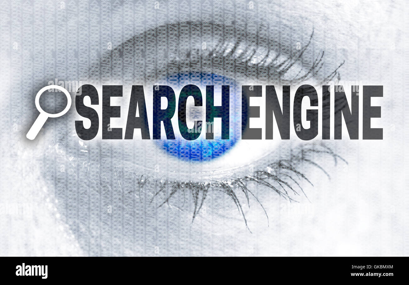 search engine eye looks at viewer concept Stock Photo - Alamy