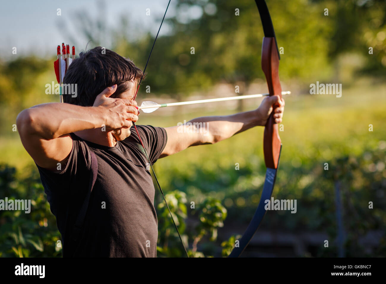 archer bow arrow Stock Photo