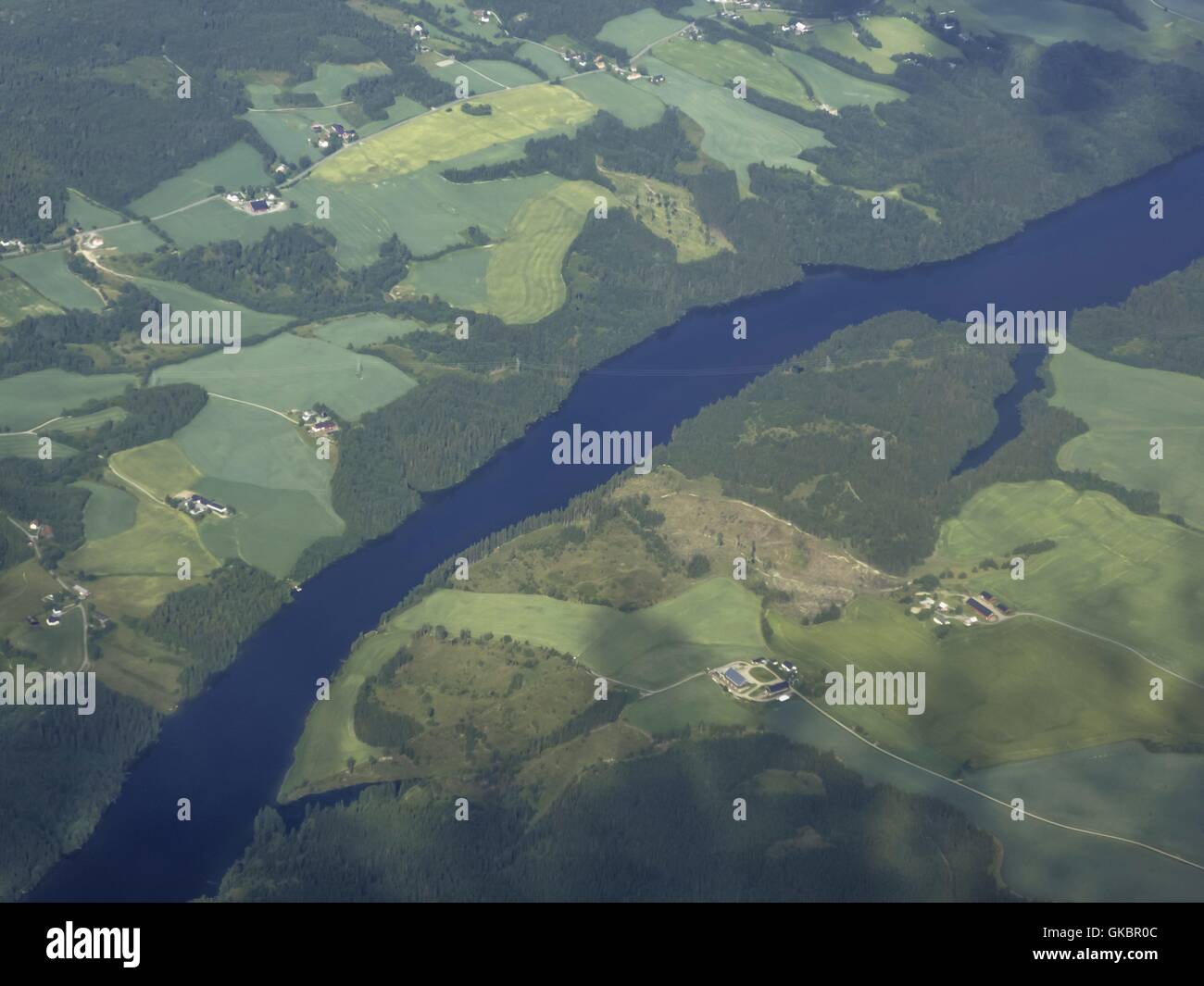 river Glomma from the air, july 2016 | usage worldwide Stock Photo