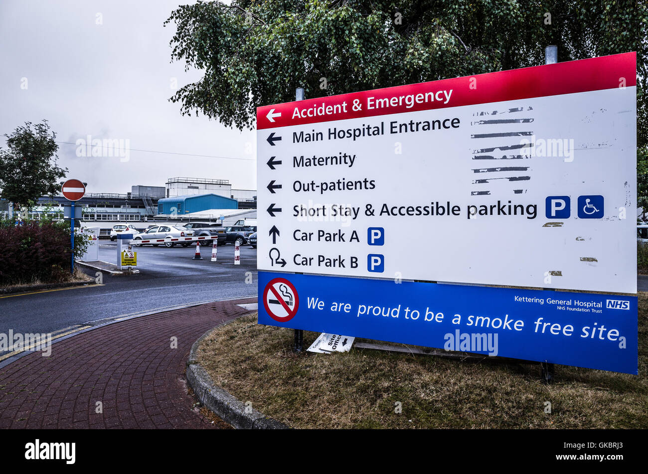 NHS general hospital at Kettering, England Stock Photo Alamy