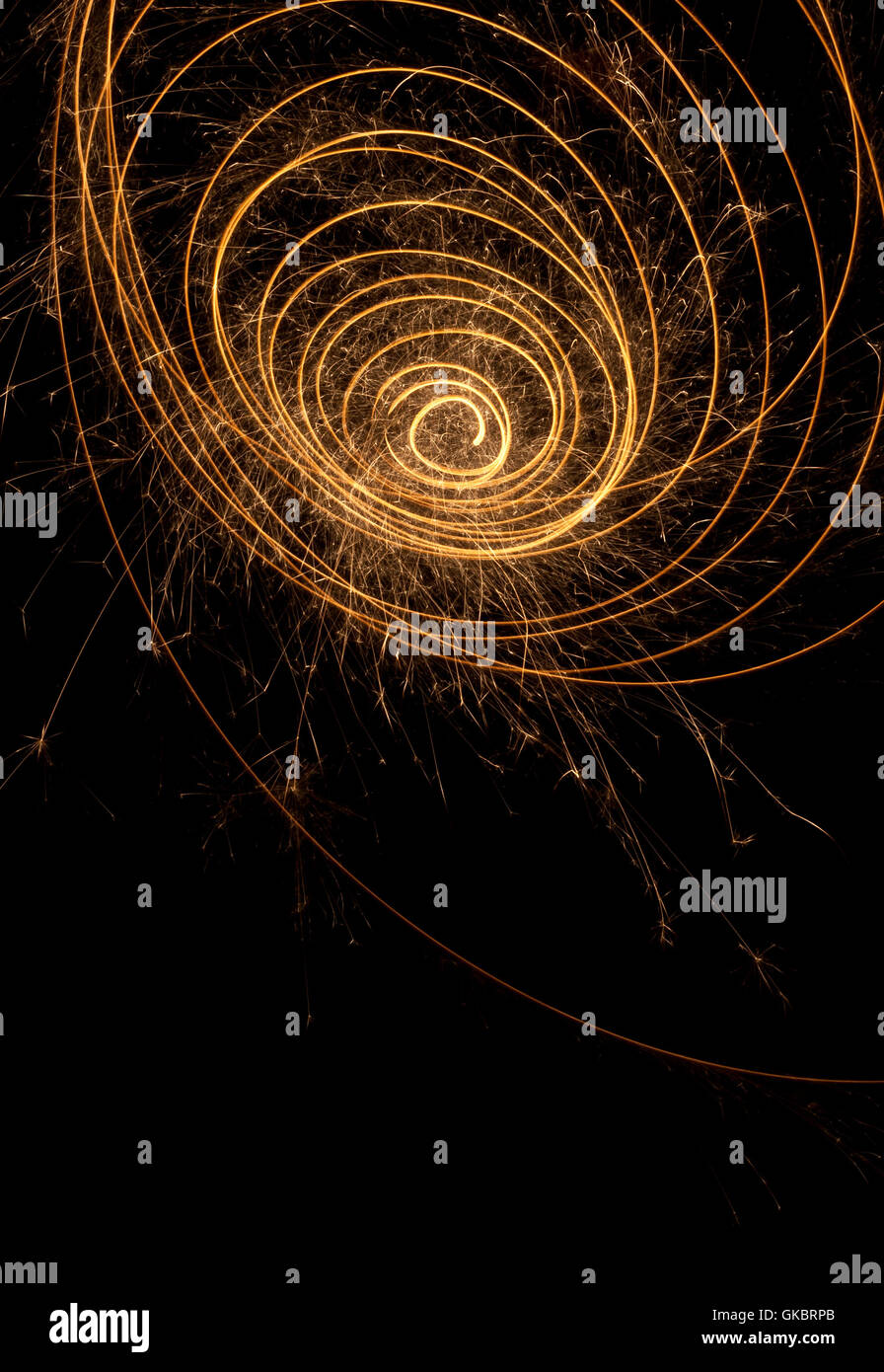 spark spiral background Stock Photo