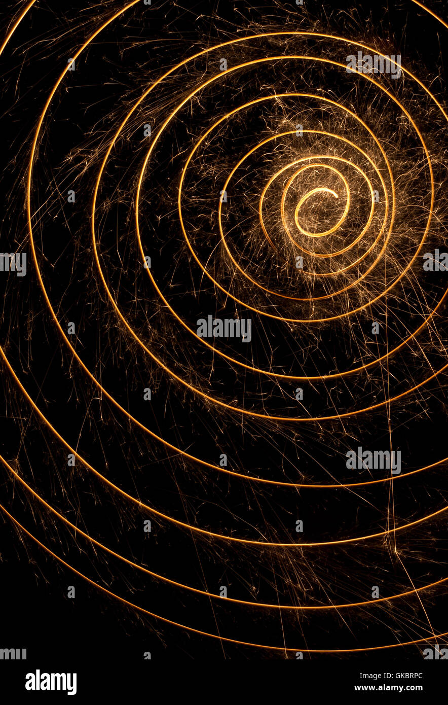 spark spiral background Stock Photo