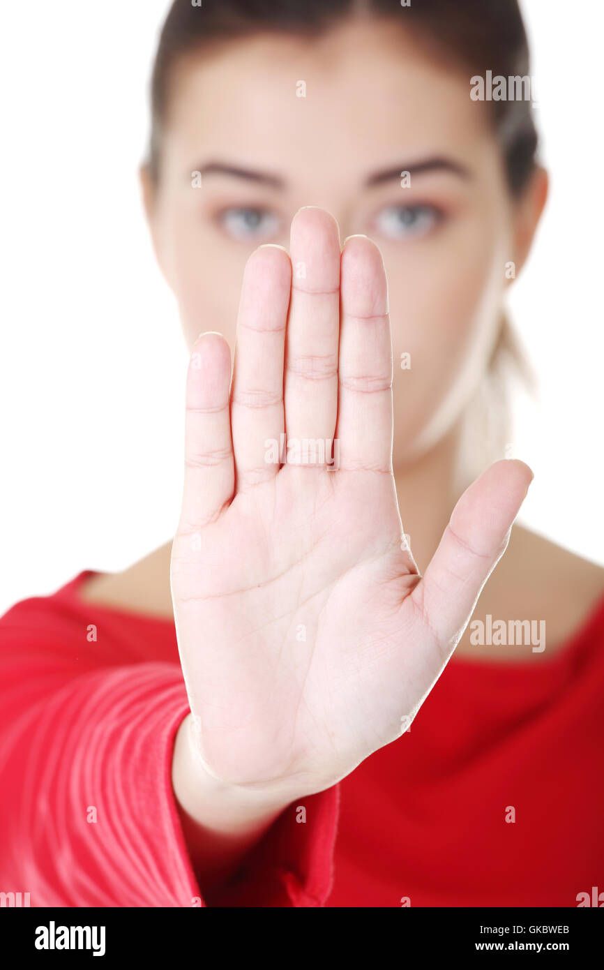 woman gesture humans Stock Photo