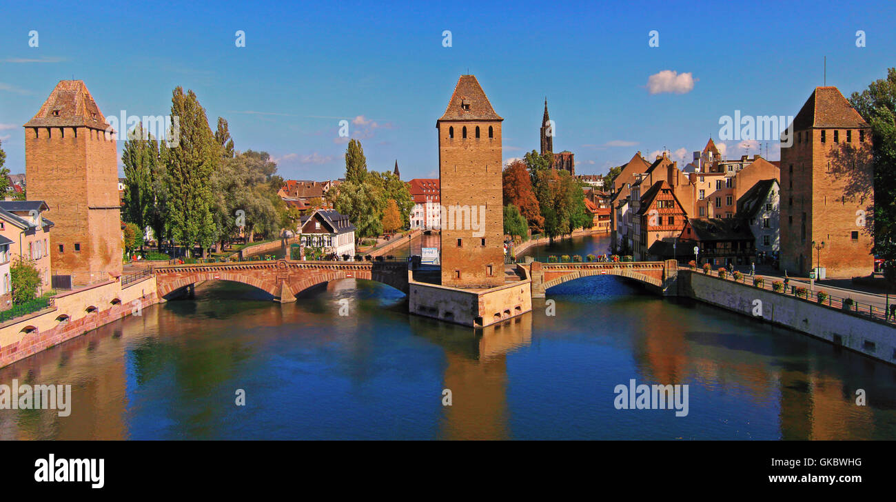 ponts couverts in strasbourg Stock Photo