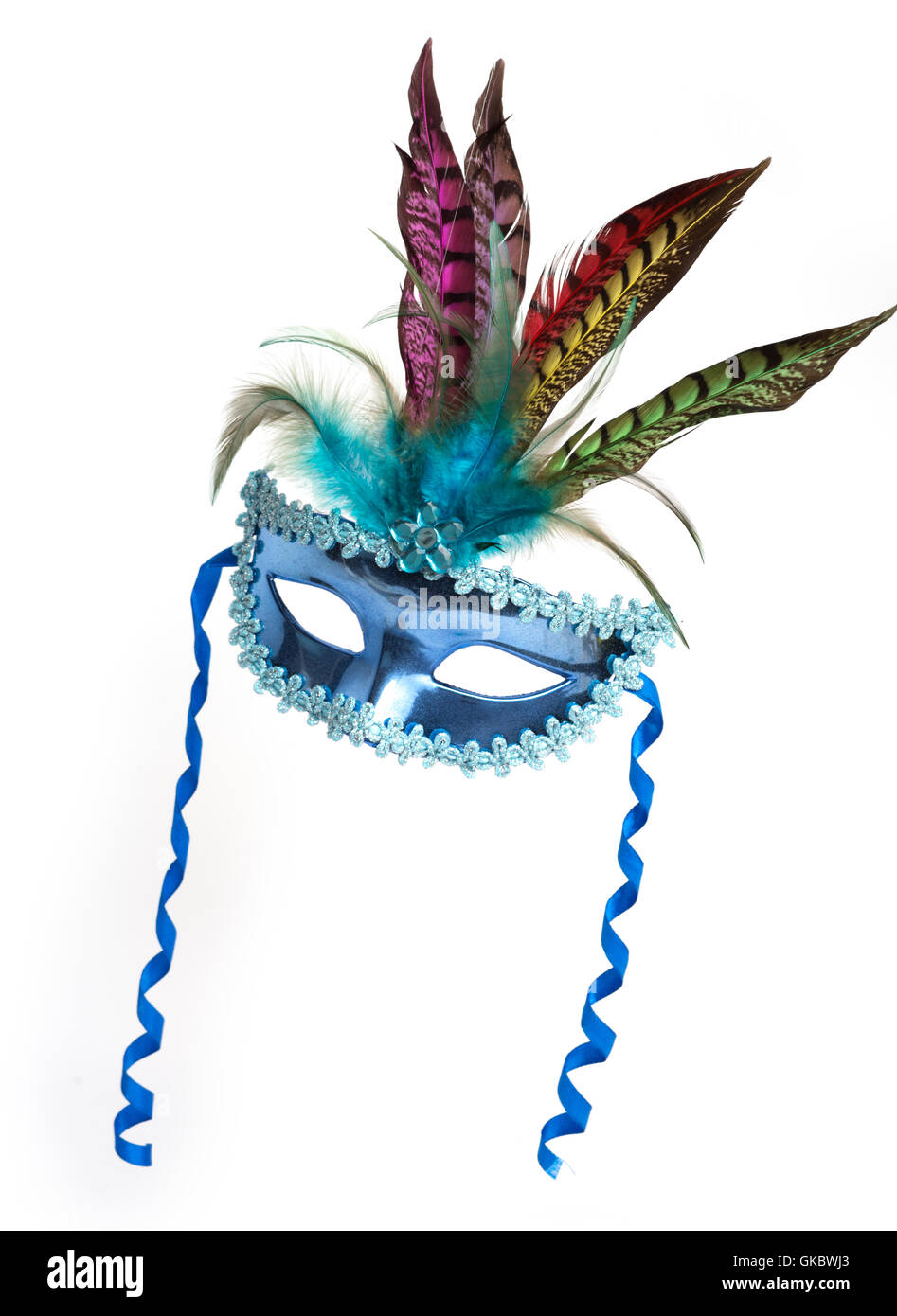 masquerade mask feathers Stock Photo