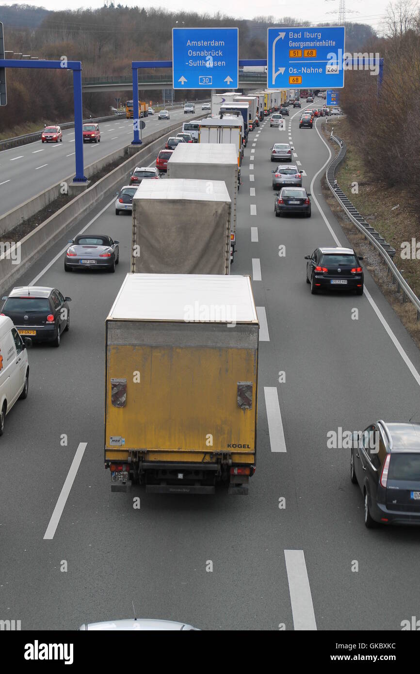 a traffic jam on the a30 Stock Photo