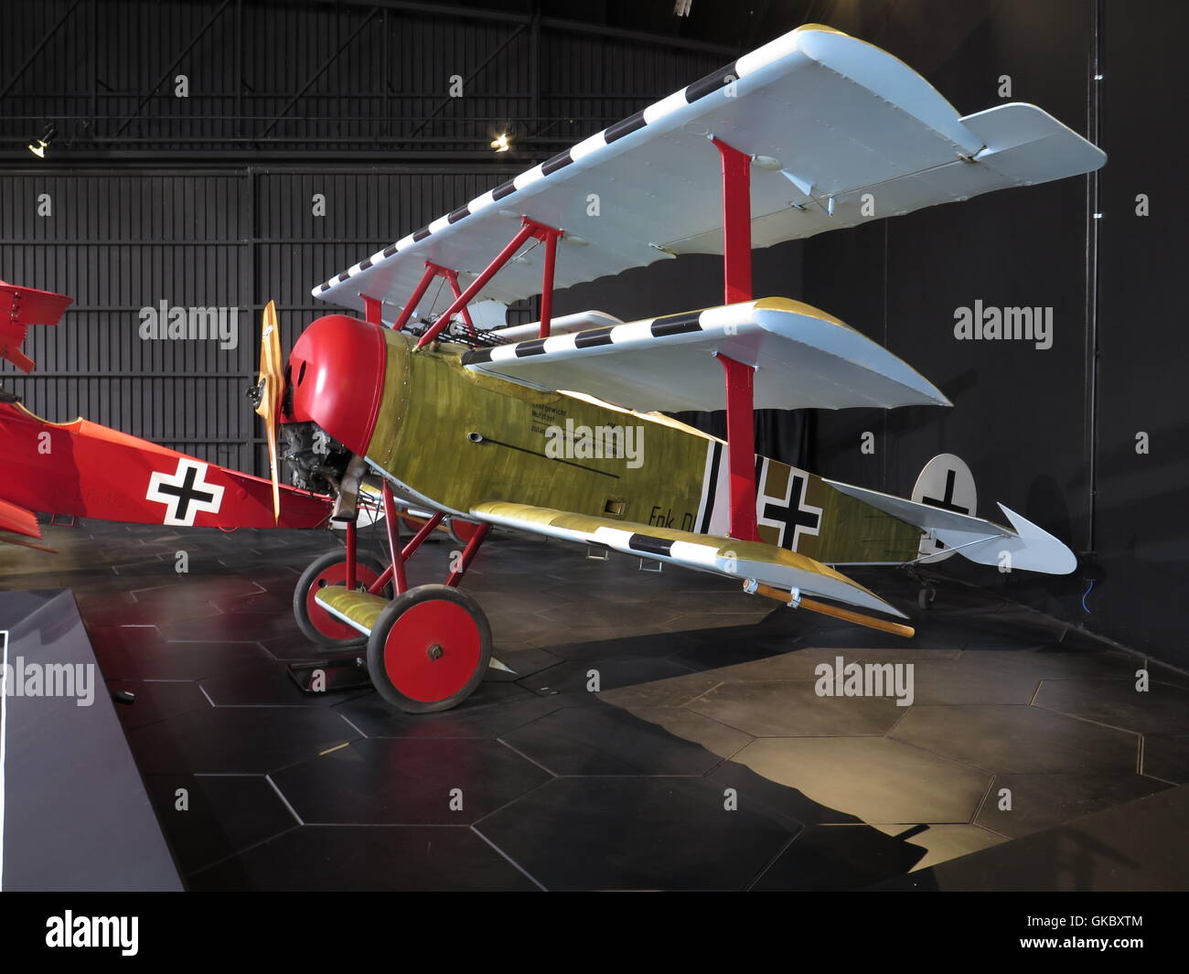 German Fokker planes from WW 1 at Omaka Aviation Heritage Centre at Blenheim, New Zealand Stock