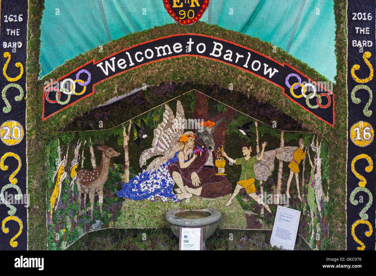 Barlow Well Dressing, Barlow, Derbyshire 2016 Stock Photo