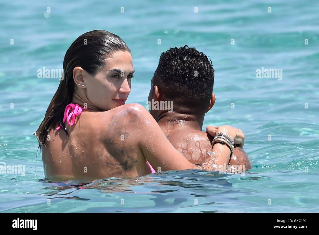 Kevin-Prince Boateng with his wife Melissa Satta and their son Maddox  enjoying a holiday at the white club beach in Sardinia Featuring:  Kevin-Prince Boateng, Melissa Satta Where: Sardinia, Italy When: 23 Jun
