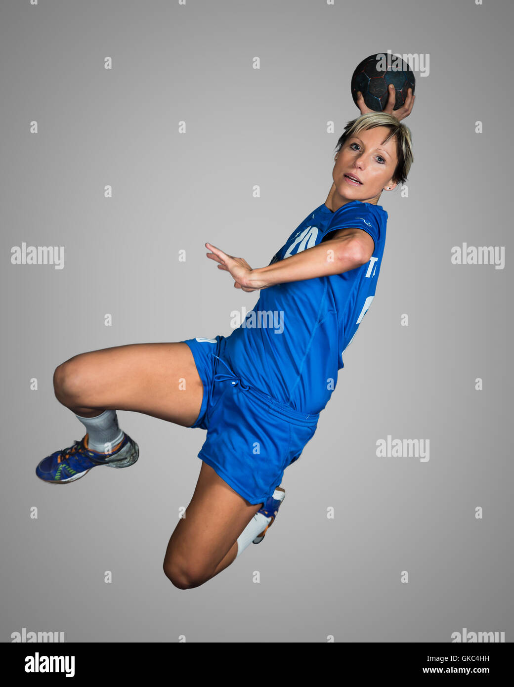 handball in the jump shot Stock Photo