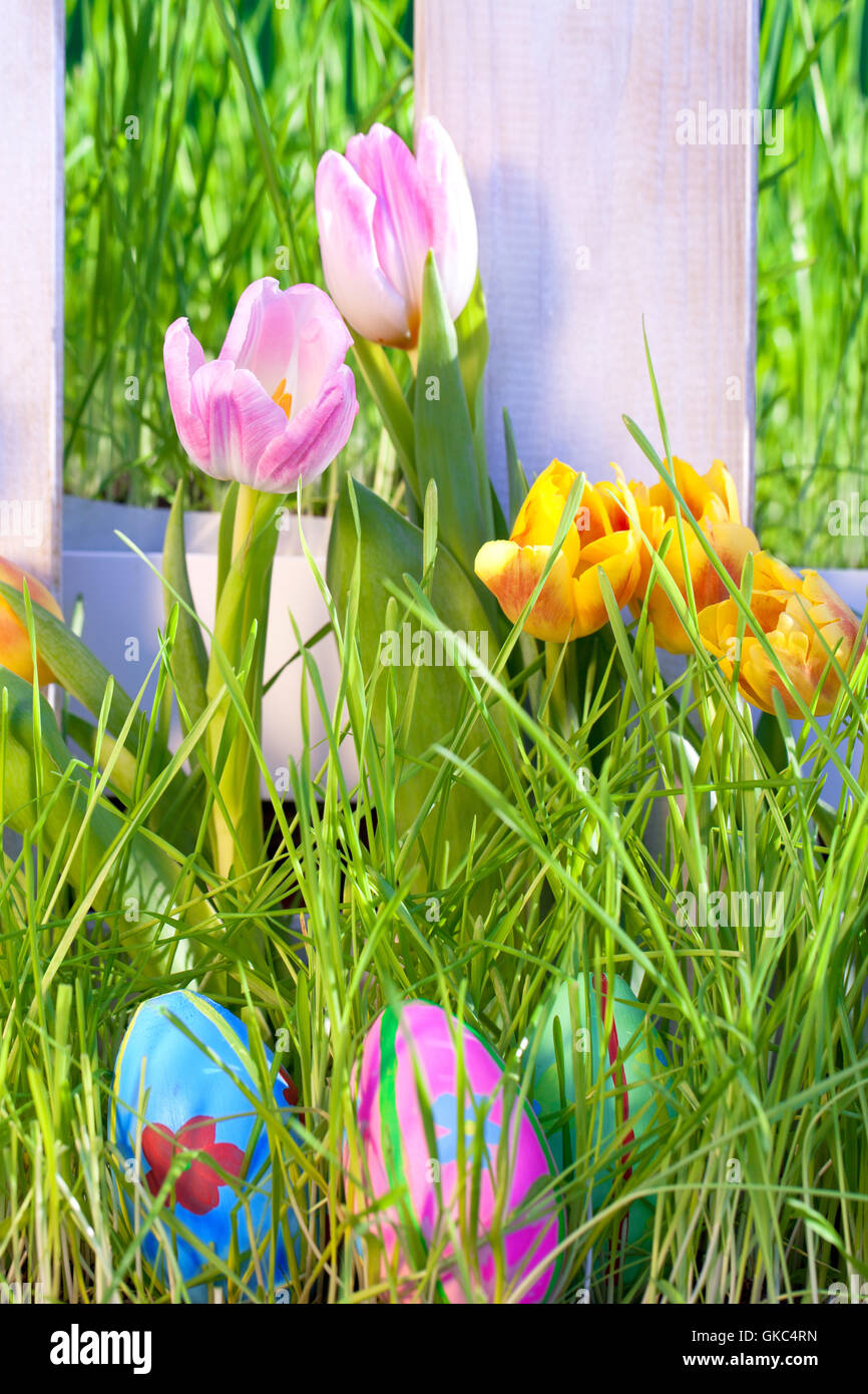easter decoration in the garden Stock Photo