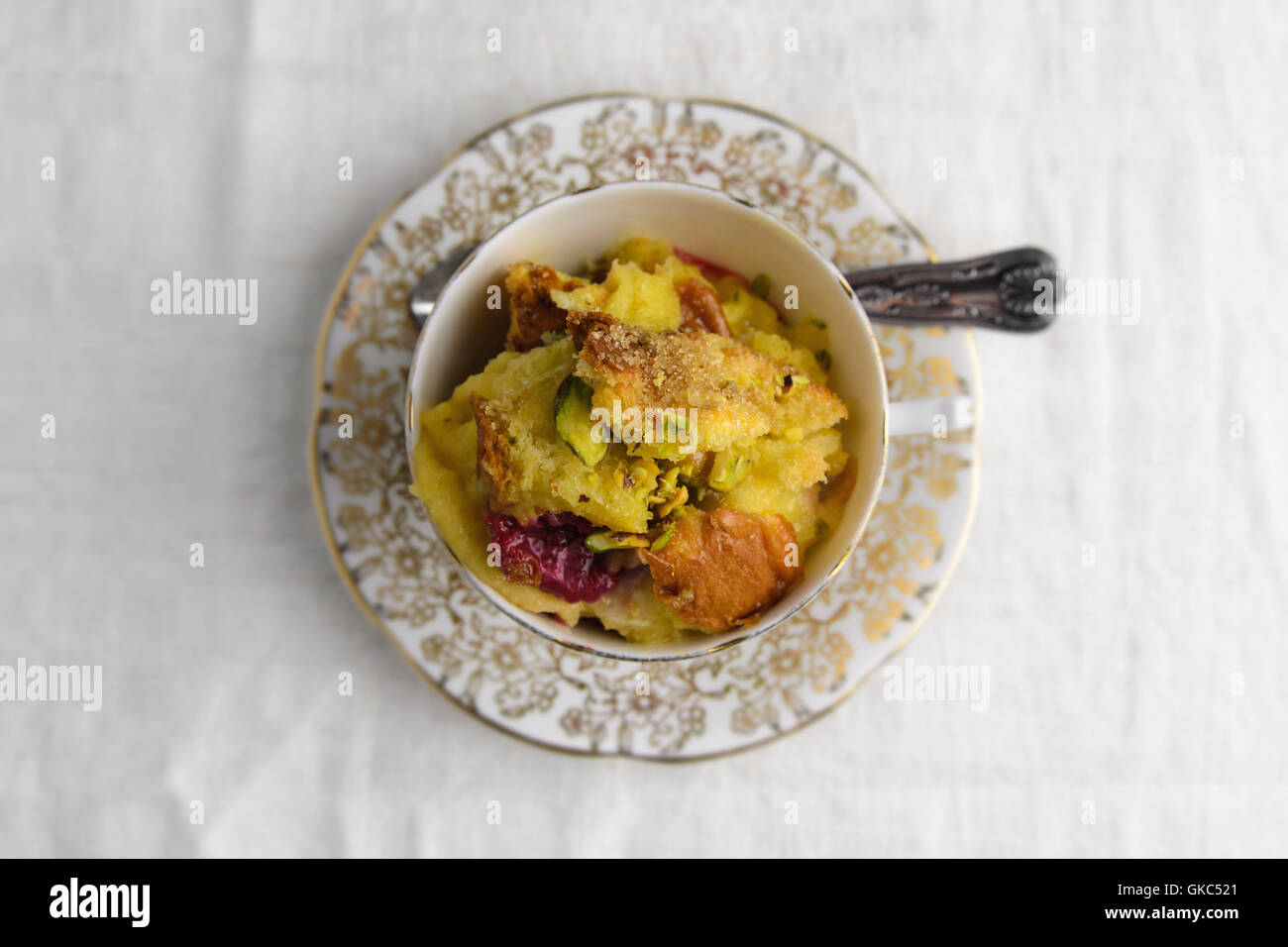 Bread and butter pudding Stock Photo