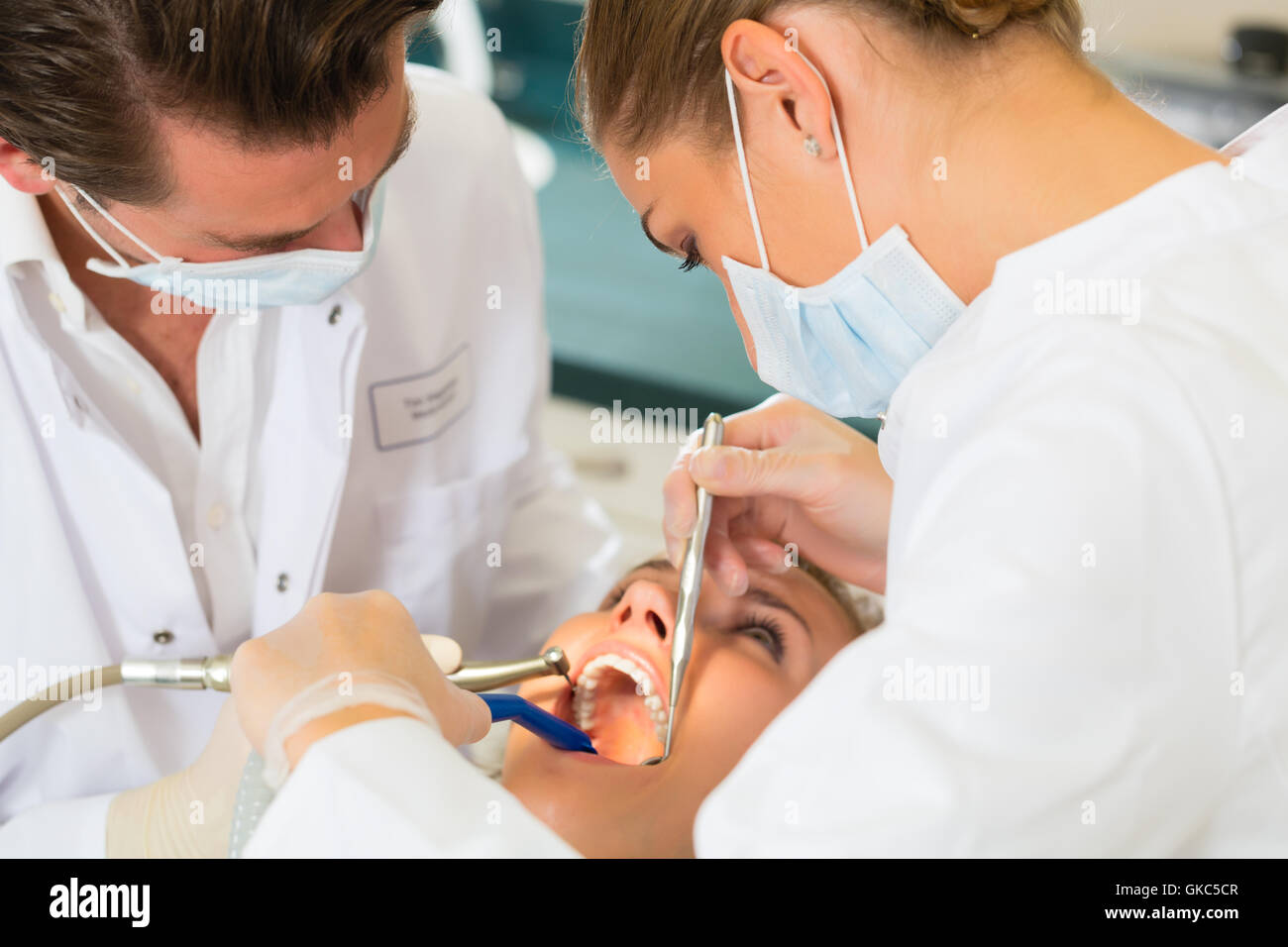 patient at the dentist treatment with drilling Stock Photo Alamy