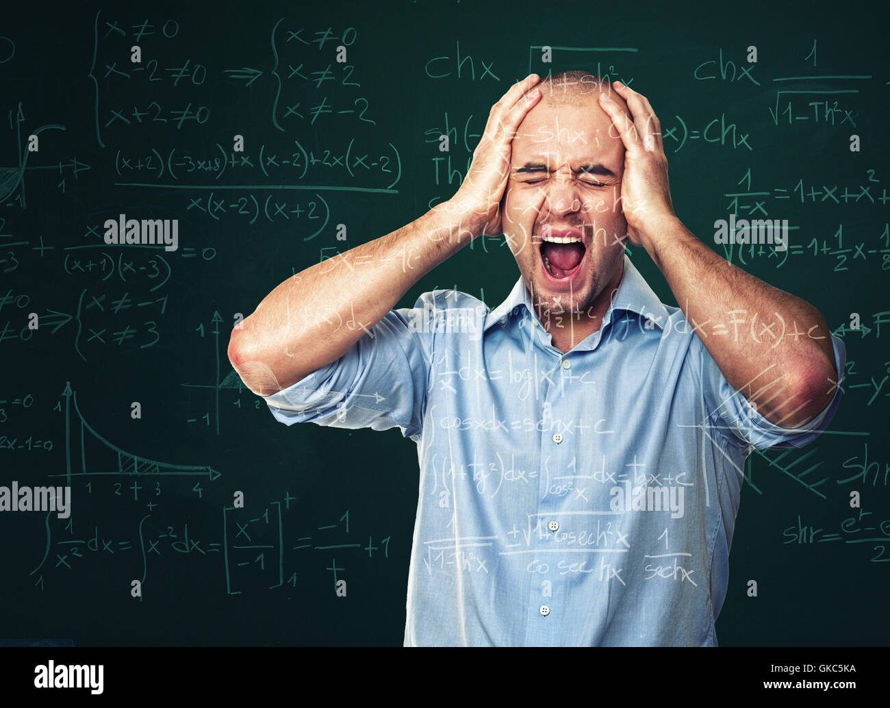 teacher desperate stress Stock Photo