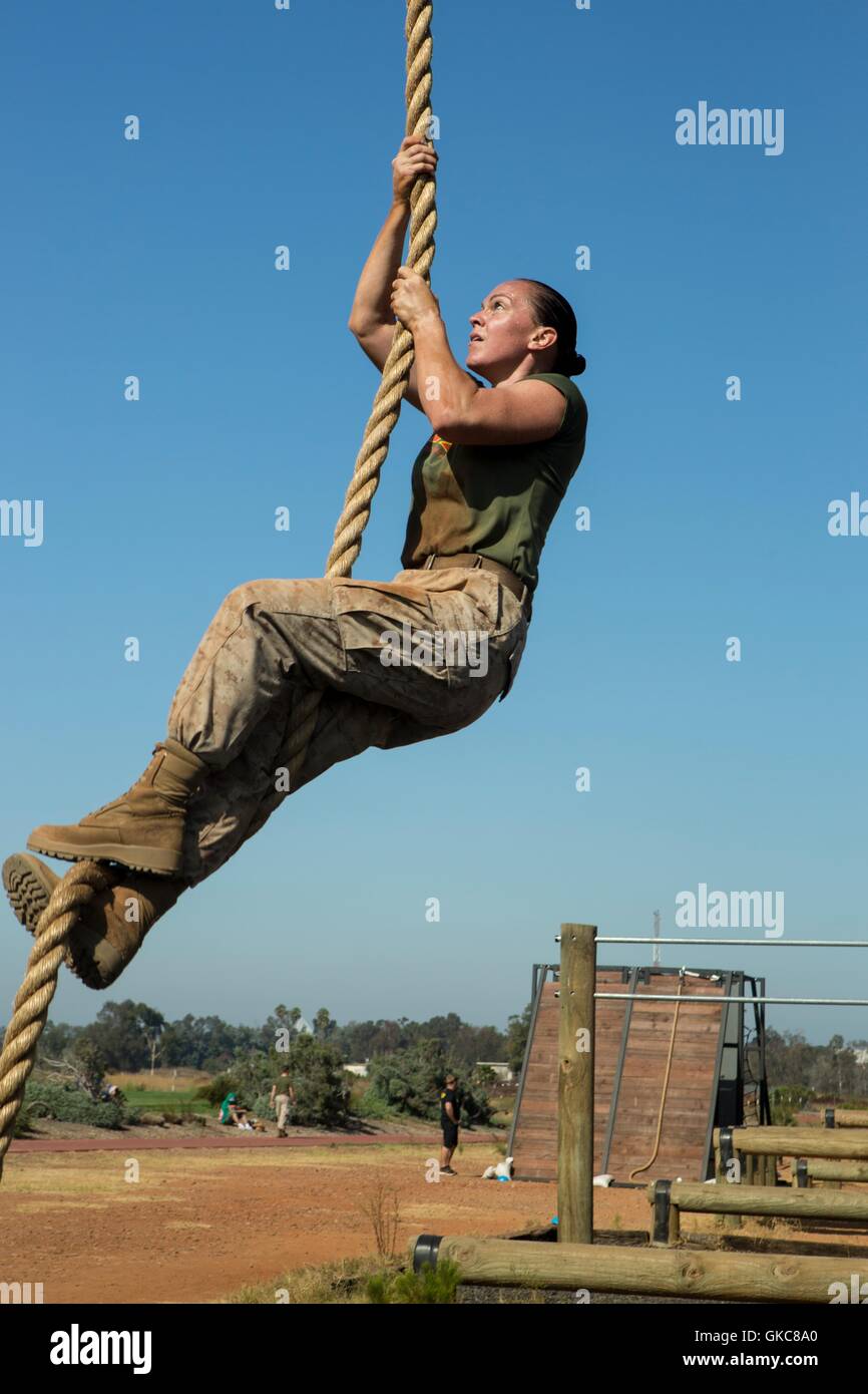 Military soldier climbing rope during hi-res stock photography and images -  Alamy