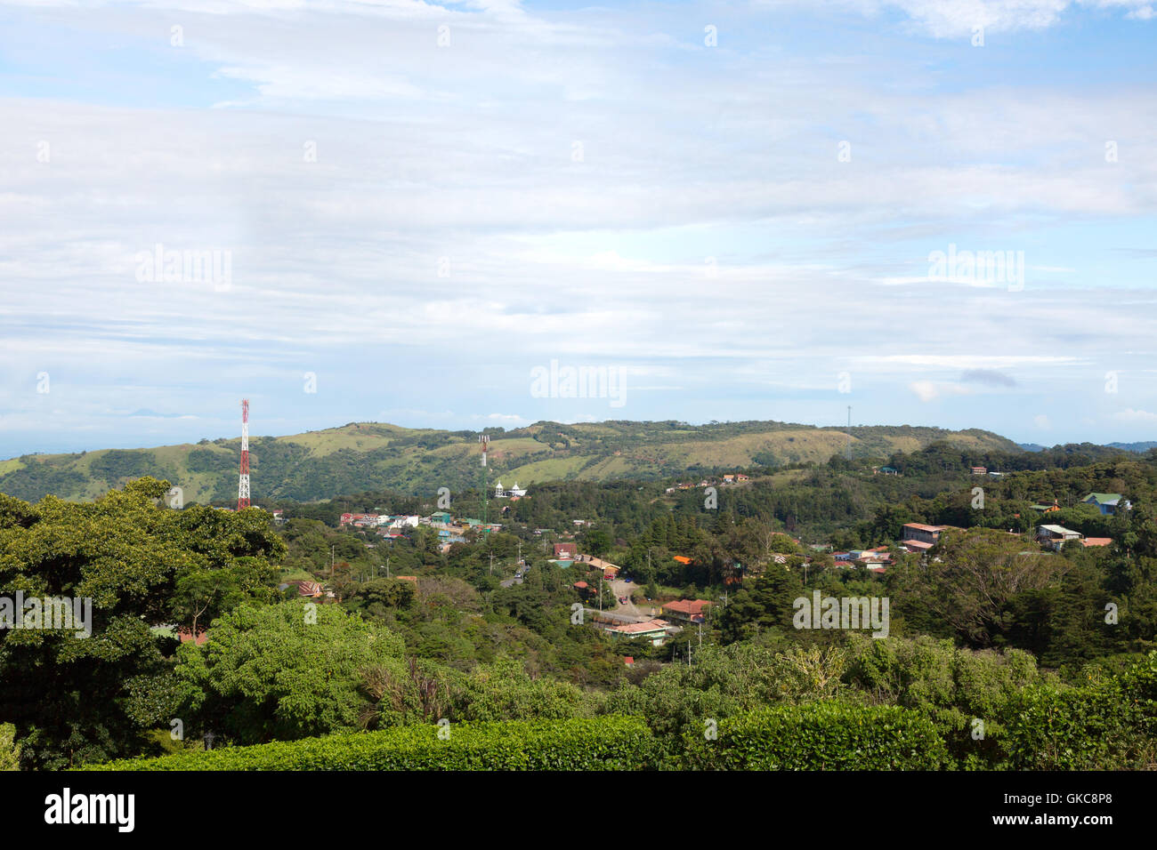 Monteverde landscape, Monteverde town, Costa Rica, Central America Stock Photo
