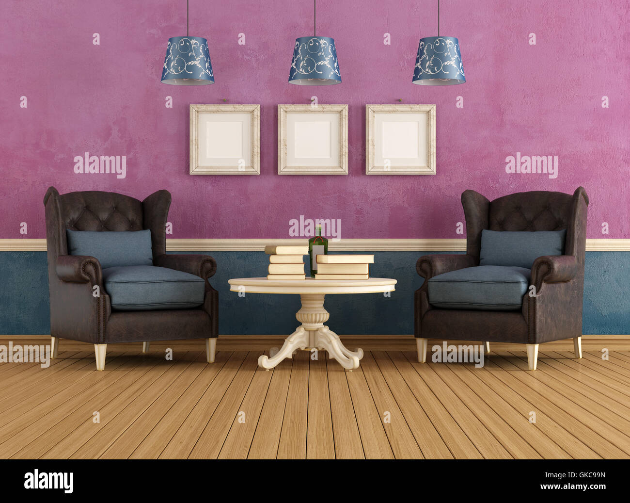 armchair blue furniture Stock Photo Alamy