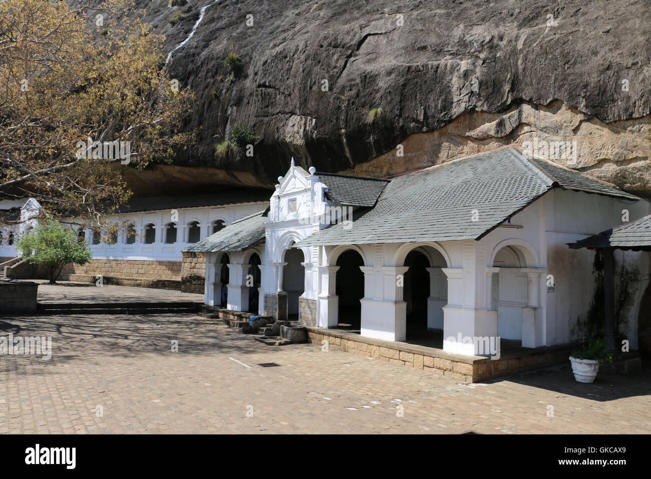 Entrance to the Dambulla rock temple in Sri Lanka Stock Photo