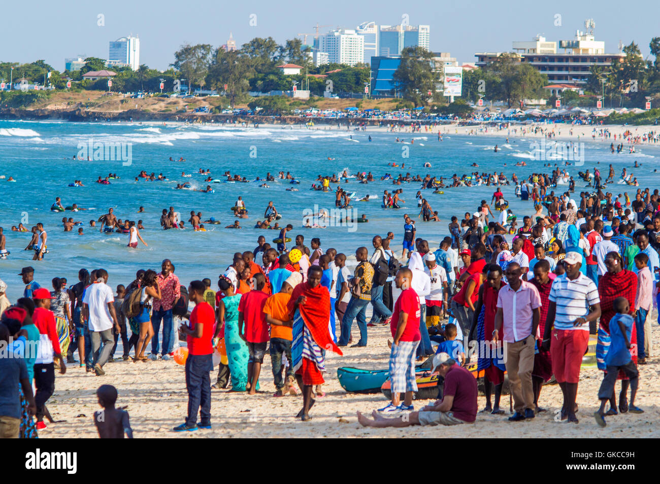 Coco Beach scene on Sunday, Oyster Bay, Dar-es-Salaam, Tanzania Stock Photo