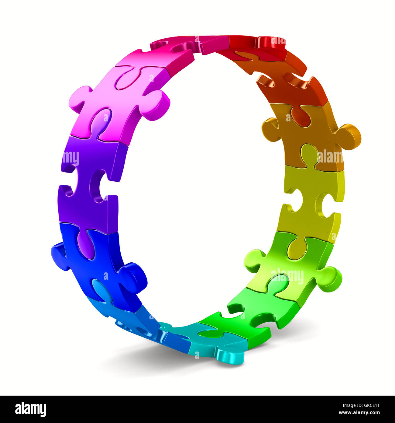 Puzzle on white background. Isolated 3D image Stock Photo - Alamy