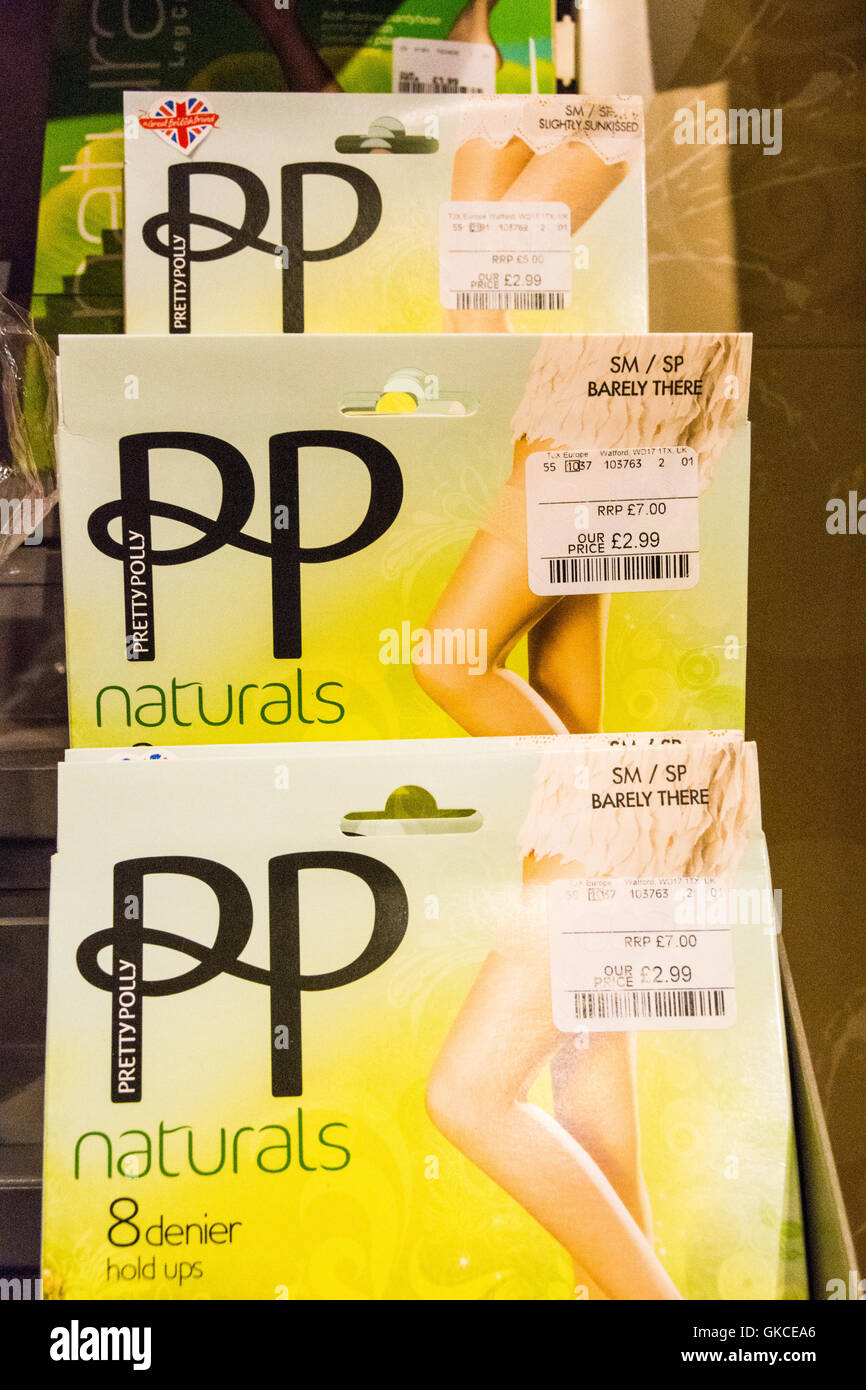 A pack of Pretty Polly naturals 8 denier tights Stock Photo