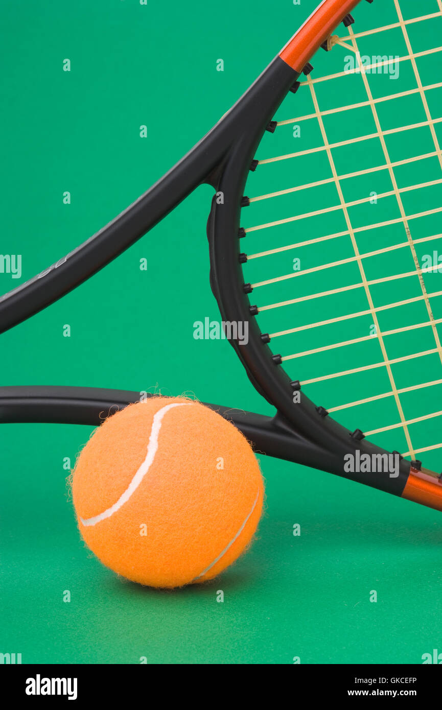 tennis racket and a ball Stock Photo Alamy