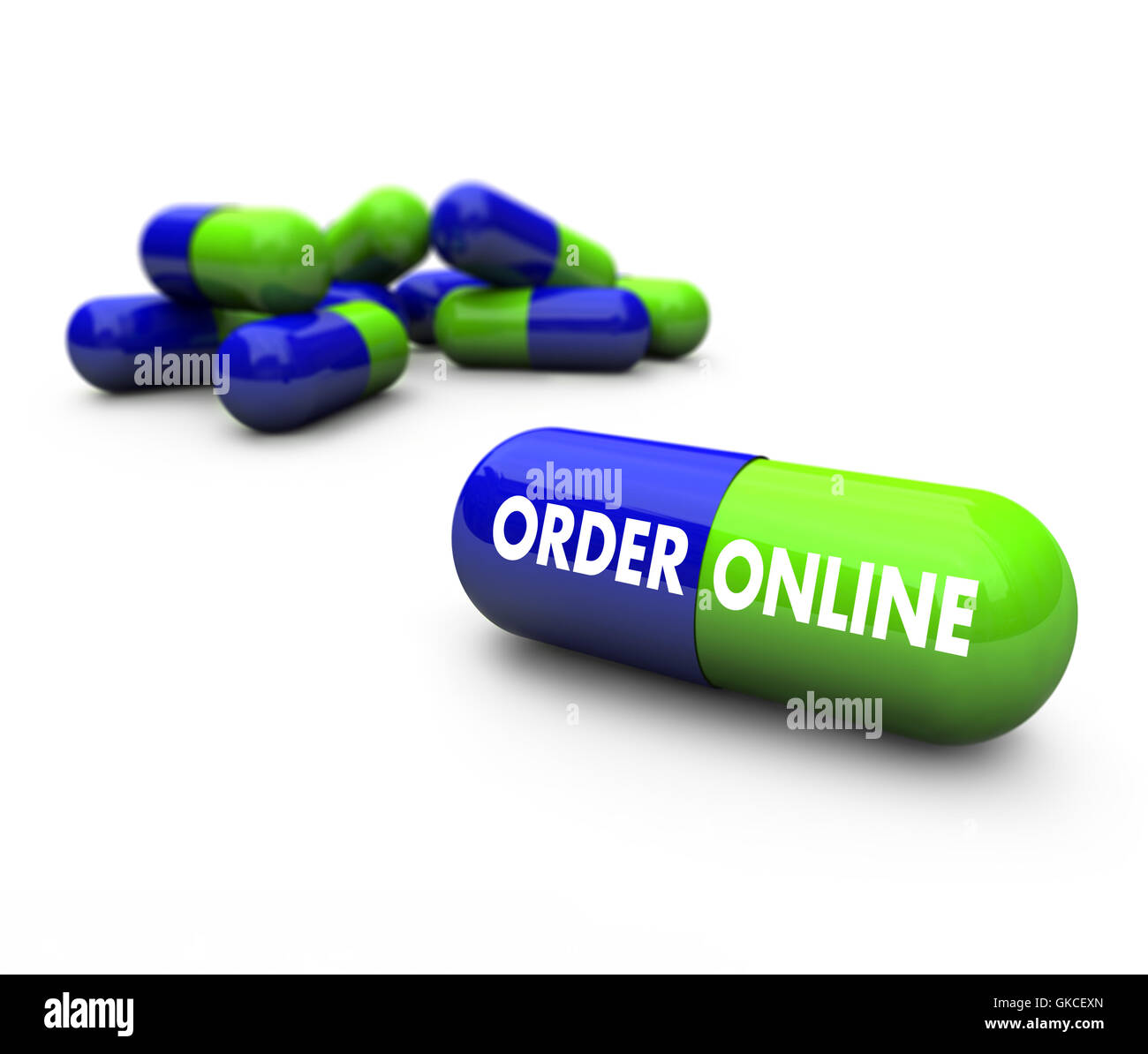 Pills - Order Online Stock Photo