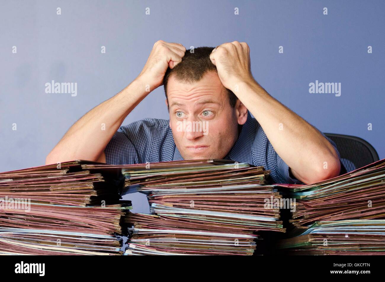 Stressed office pulling hair out hires stock photography and images