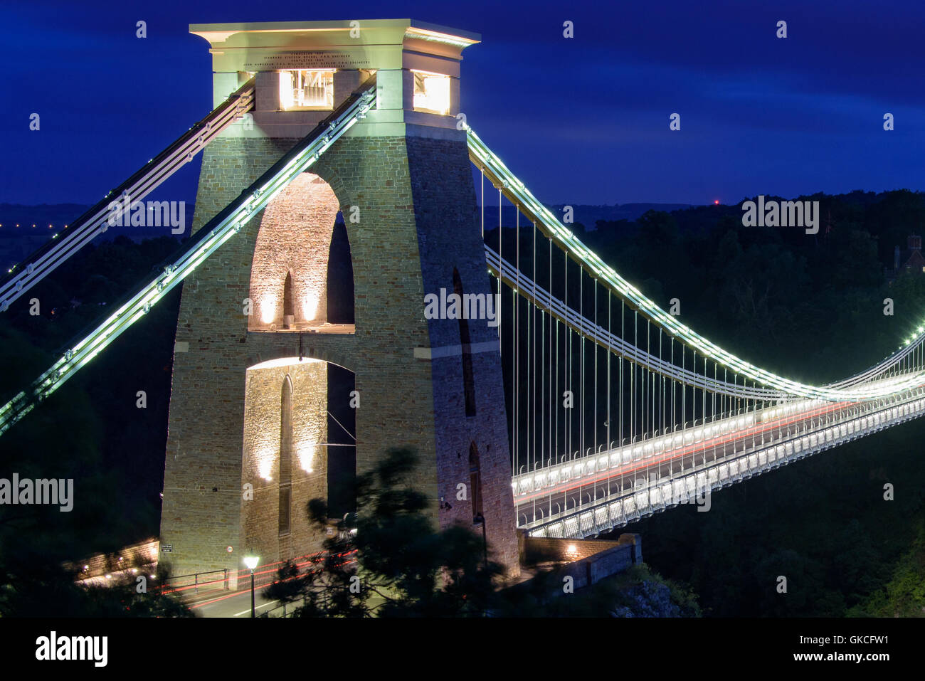 Clifton Suspension Bridge, Bristol UK at night Stock Photo Alamy