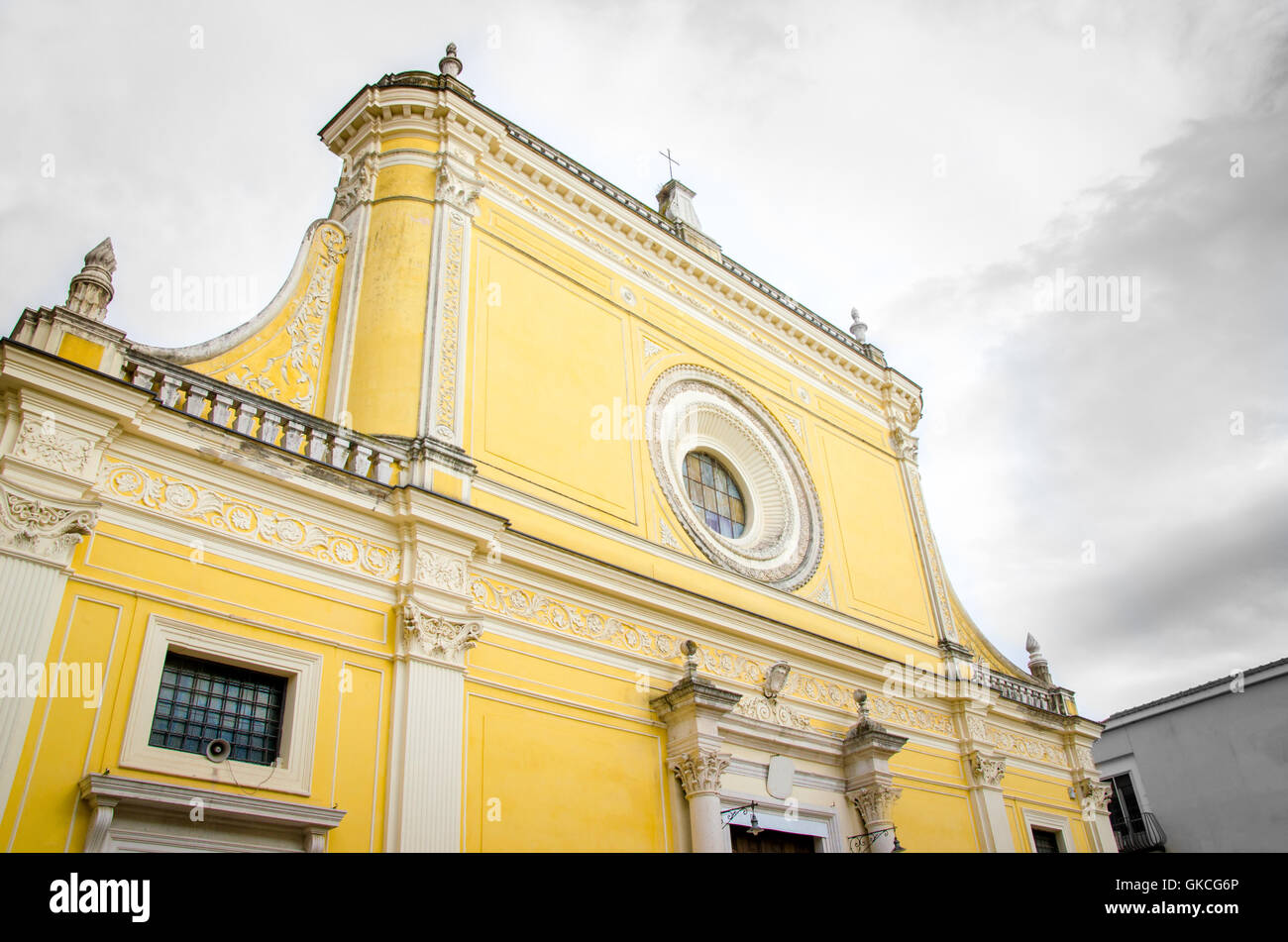 San Severo yellow cathedral church foggia province baroque architecture in Apulia, Gargano Stock Photo