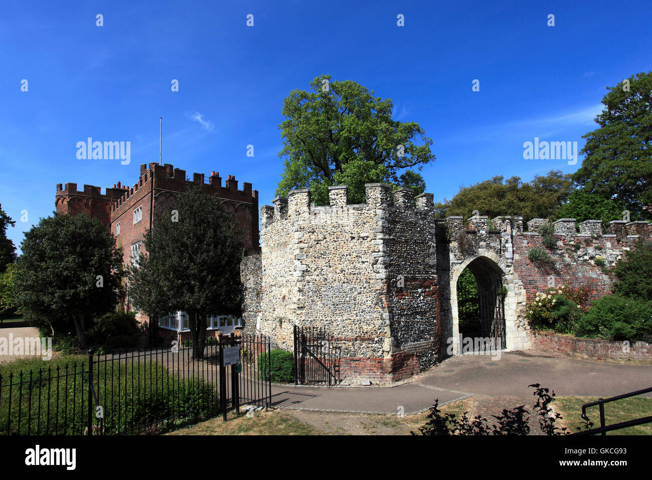 Summer, Castle Gardens, Hertford Castle, Hertford town, Hertfordshire County, England, UK Stock