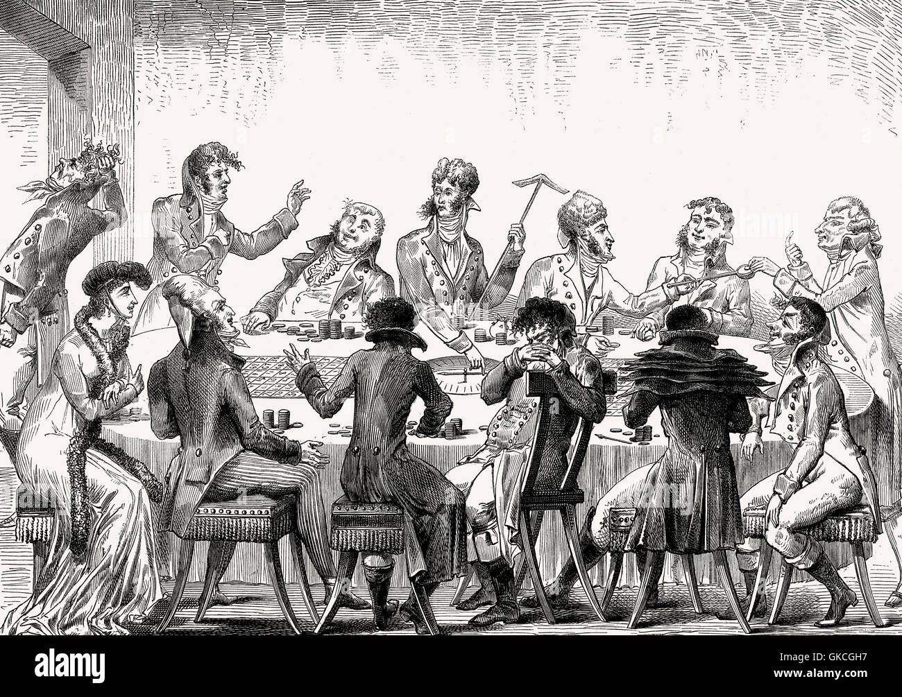 Roulette, a caricature by Thomas-Charles Nodet Stock Photo