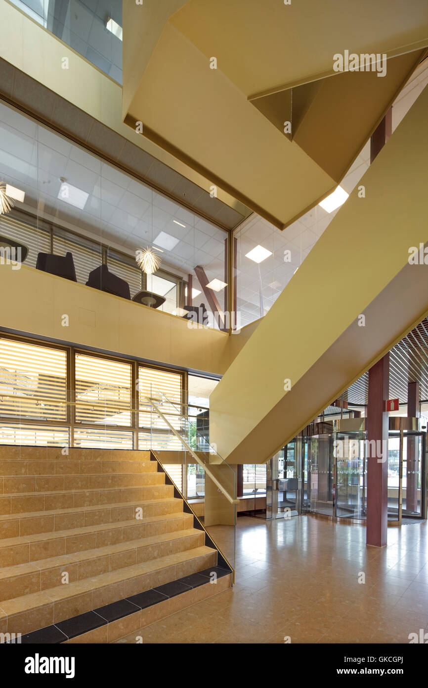 Central staircase of Gold Building. Johanneberg Science Park, Gothenburg, Sweden. Architect: White Arkitekter , 2015. Stock Photo