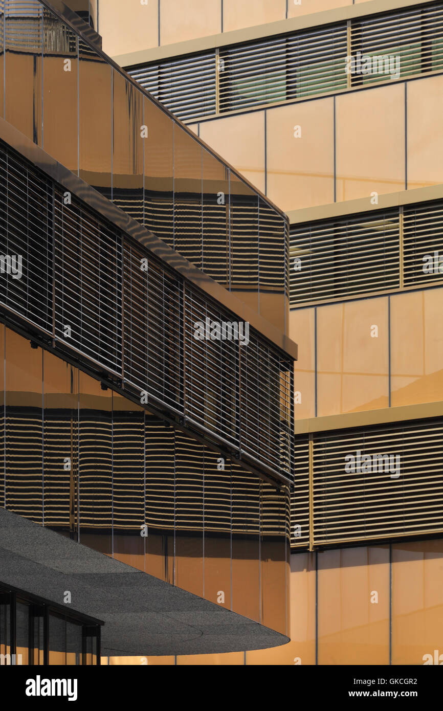 Exterior detail of Gold Building. Johanneberg Science Park, Gothenburg, Sweden. Architect: White Arkitekter , 2015. Stock Photo
