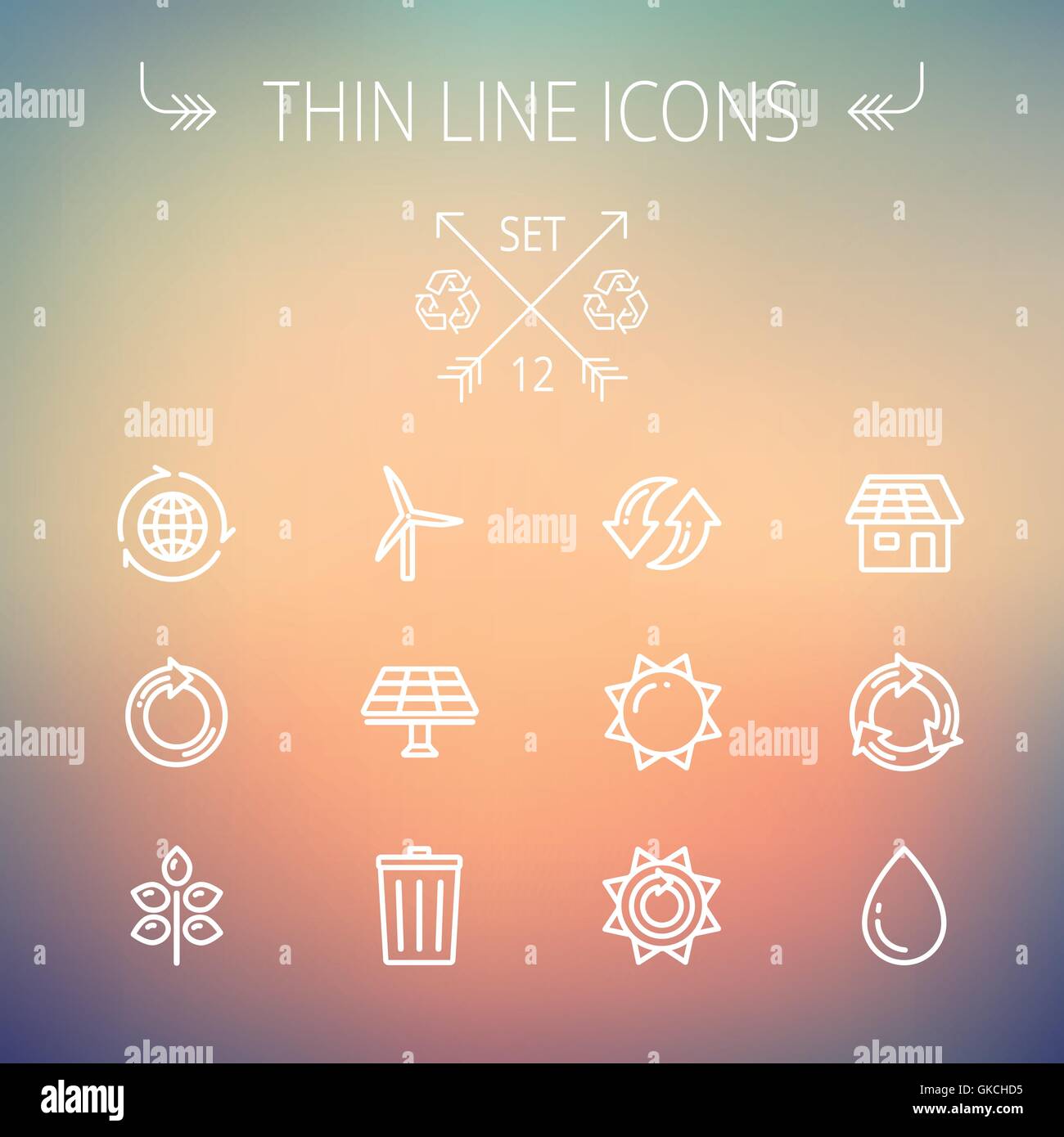 Ecology thin line icons Stock Vector Image & Art - Alamy