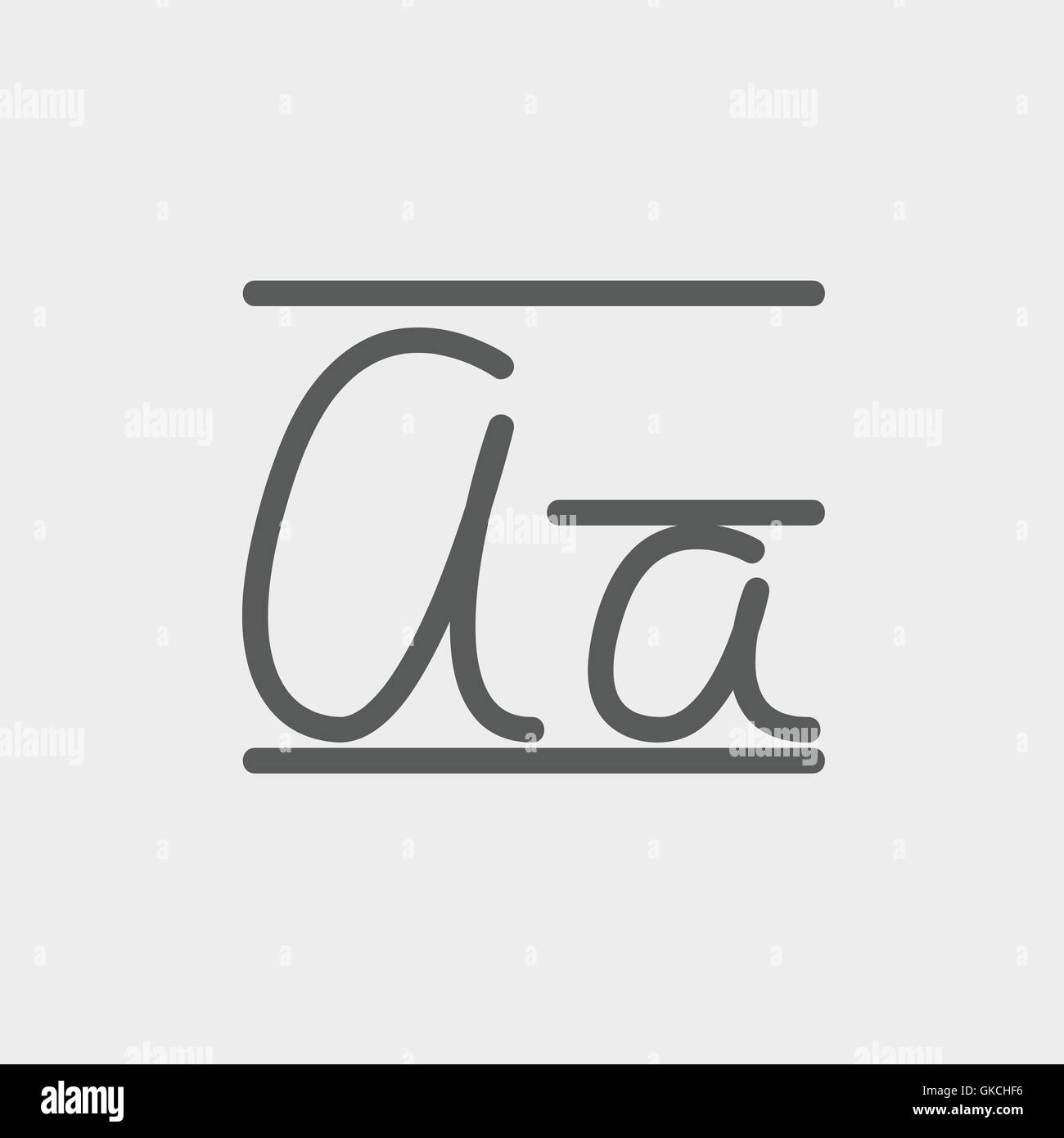 Cursive letter a thin line icon Stock Vector