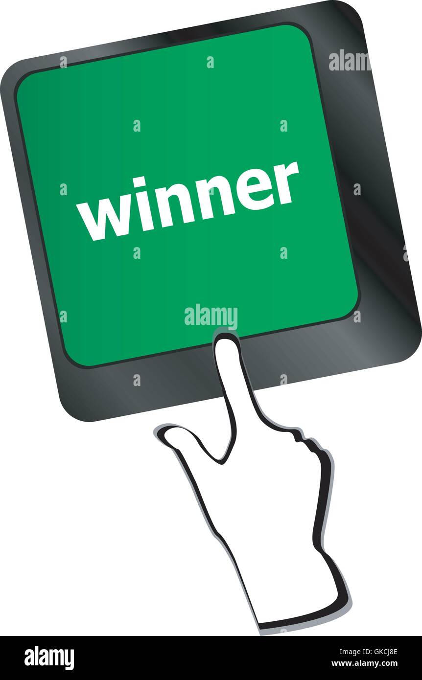 Winner Upper Key winner button on the keyboard key close-up vector Stock Vector Image ...