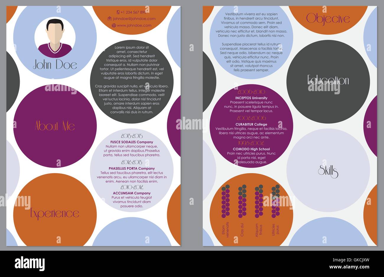 Modern resume cv design with colored dots Stock Vector Image & Art Alamy