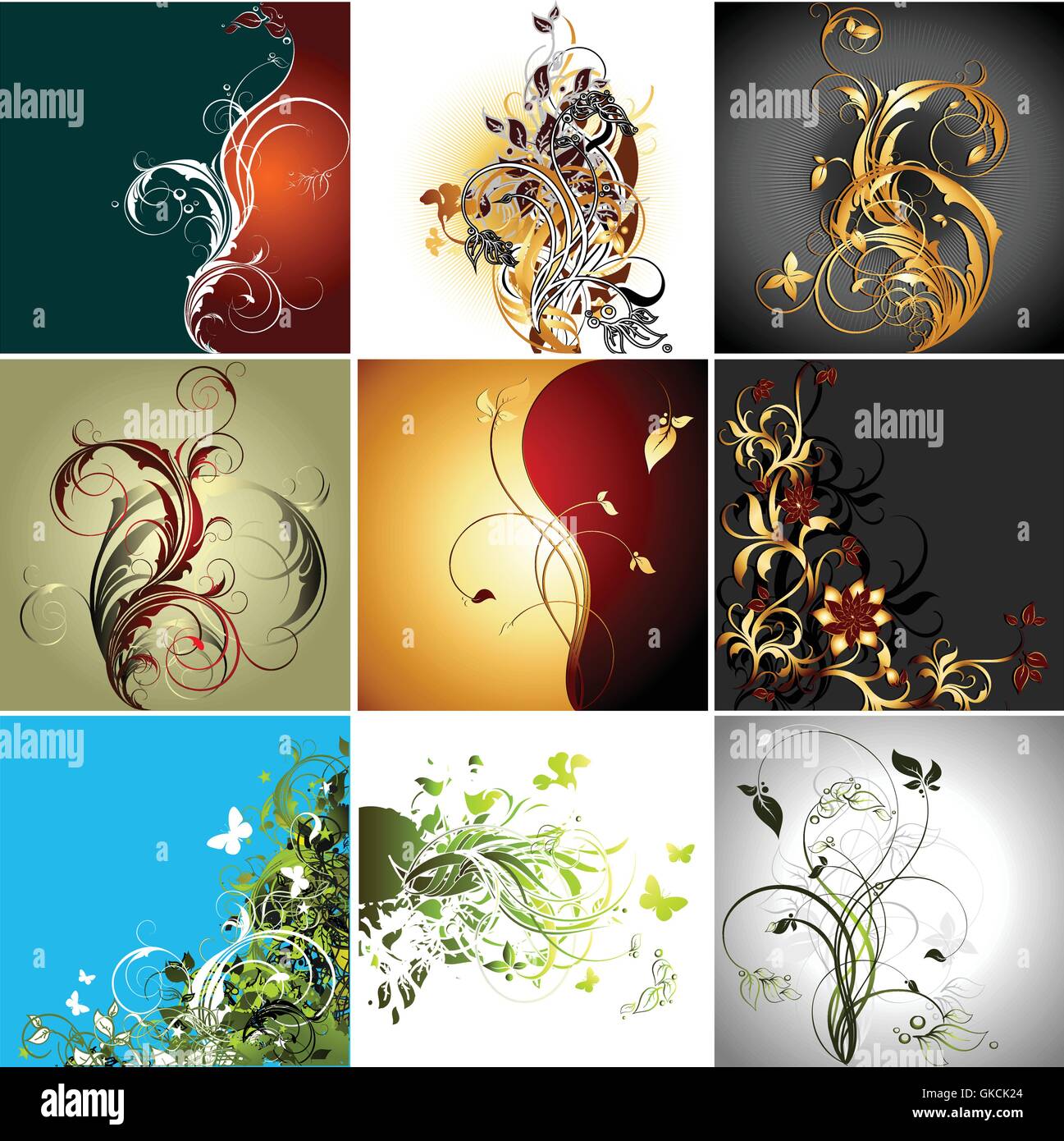 set of floral frames Stock Vector Image & Art - Alamy