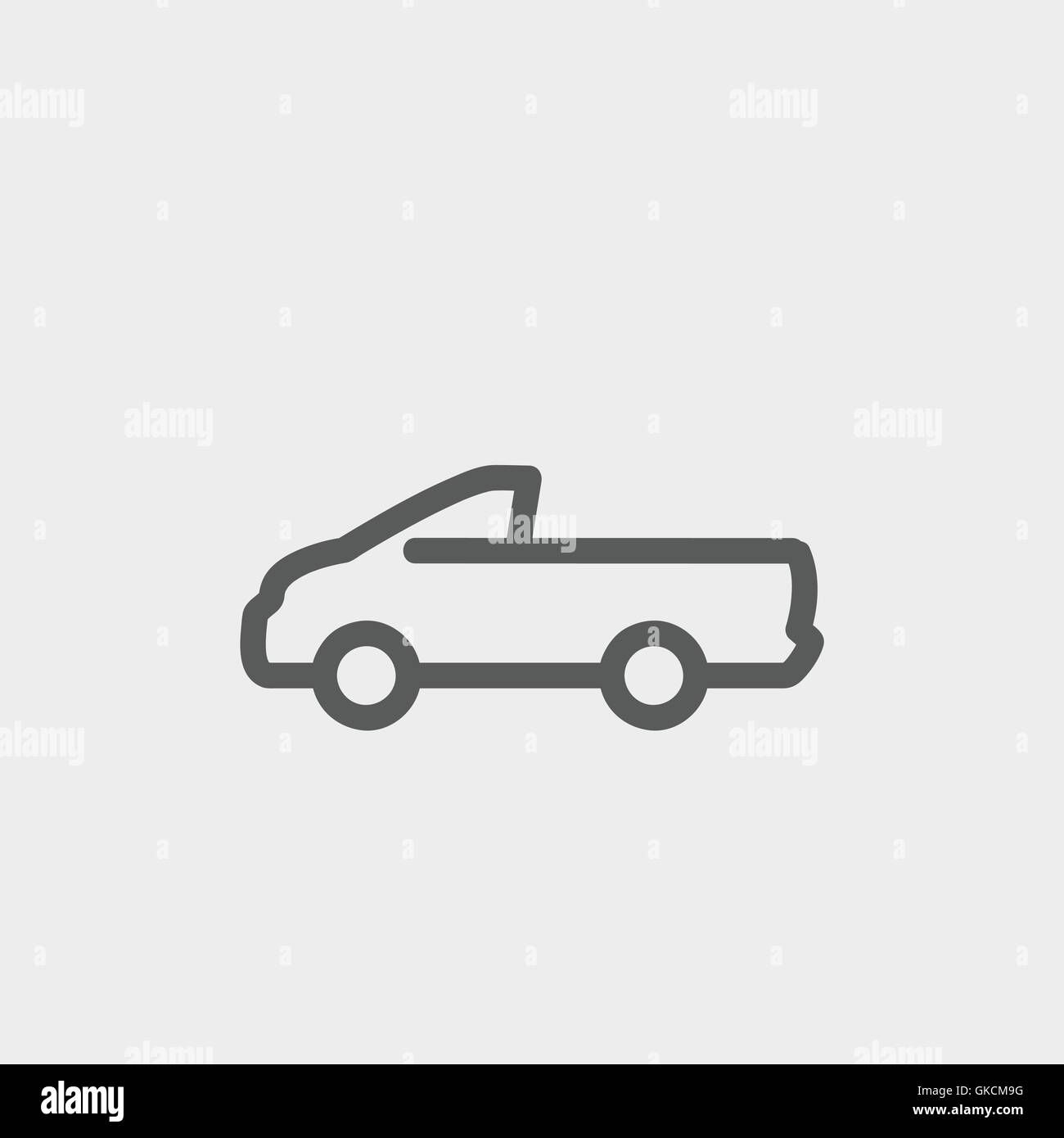 Pick-up truck thin line icon Stock Vector