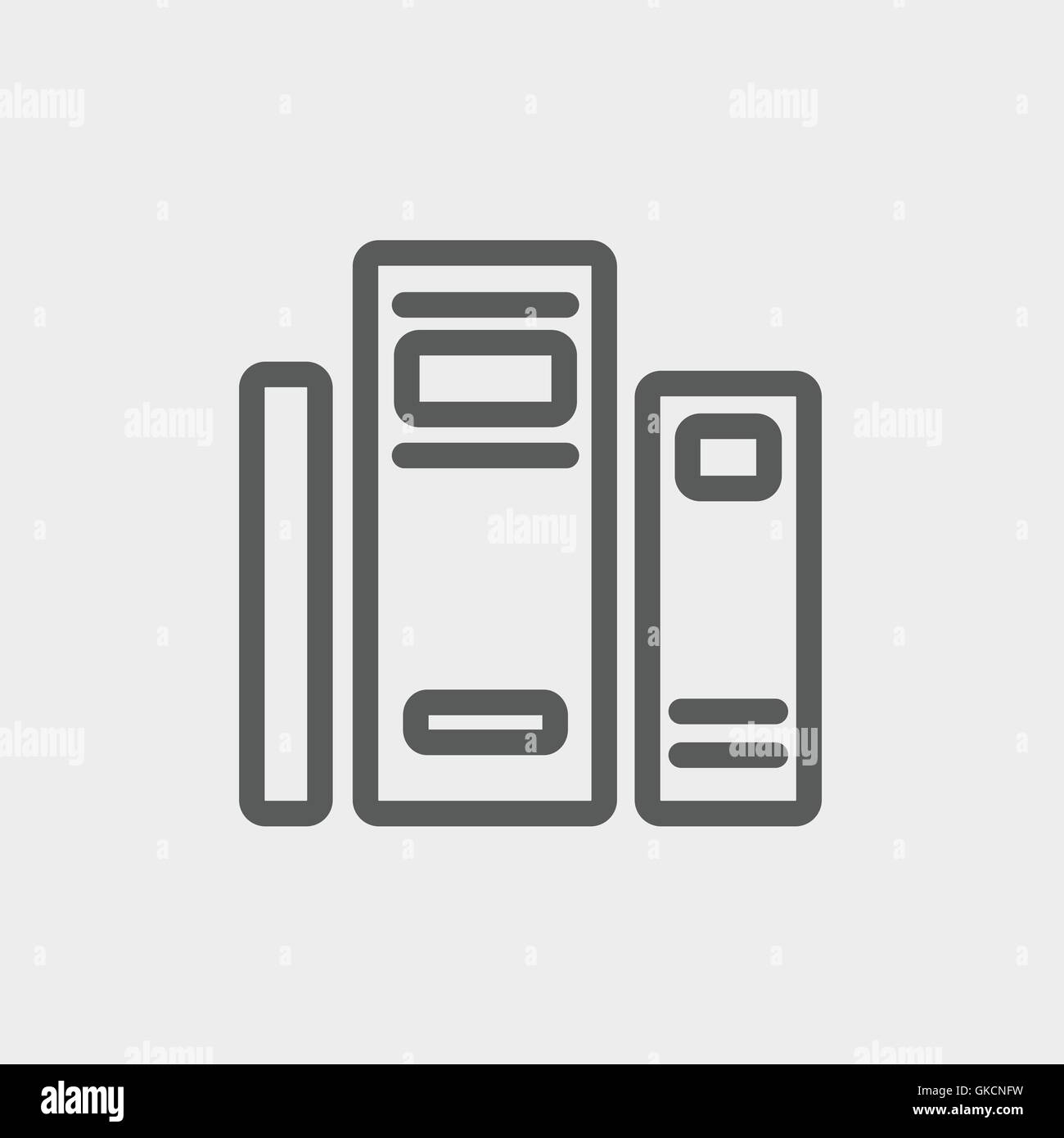 Two binders thin line, icon Stock Vector