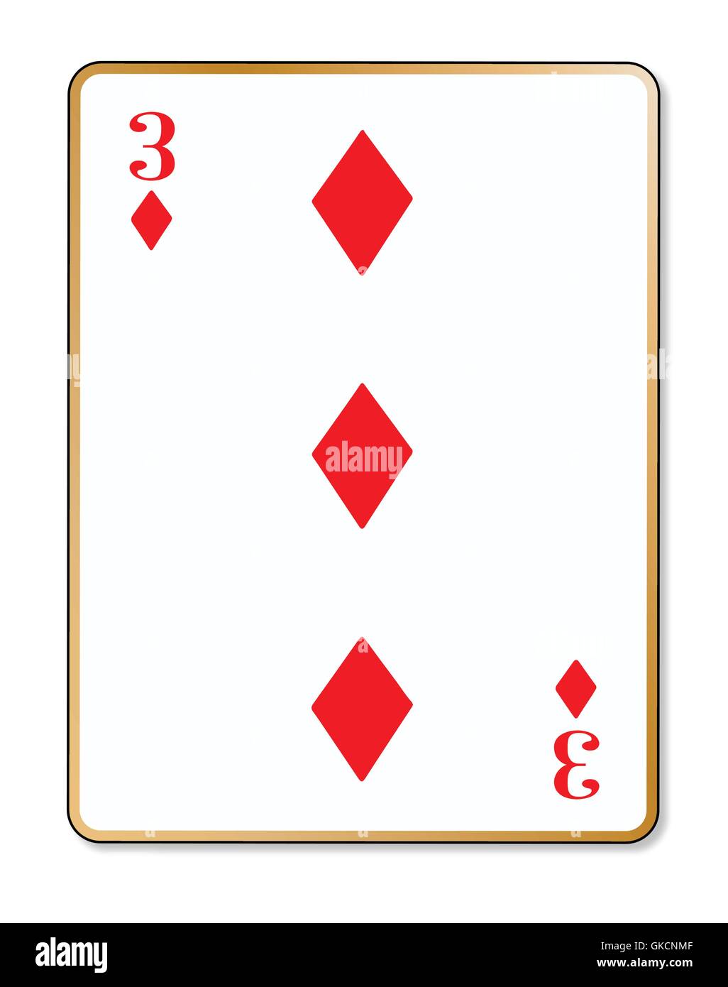 Three of diamonds playing card Stock Vector Images - Alamy