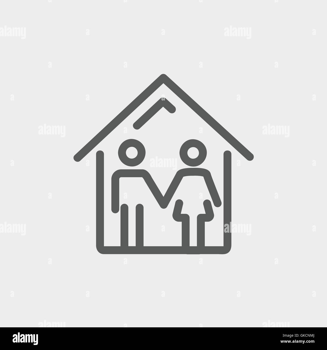 Family house thin line icon Stock Vector