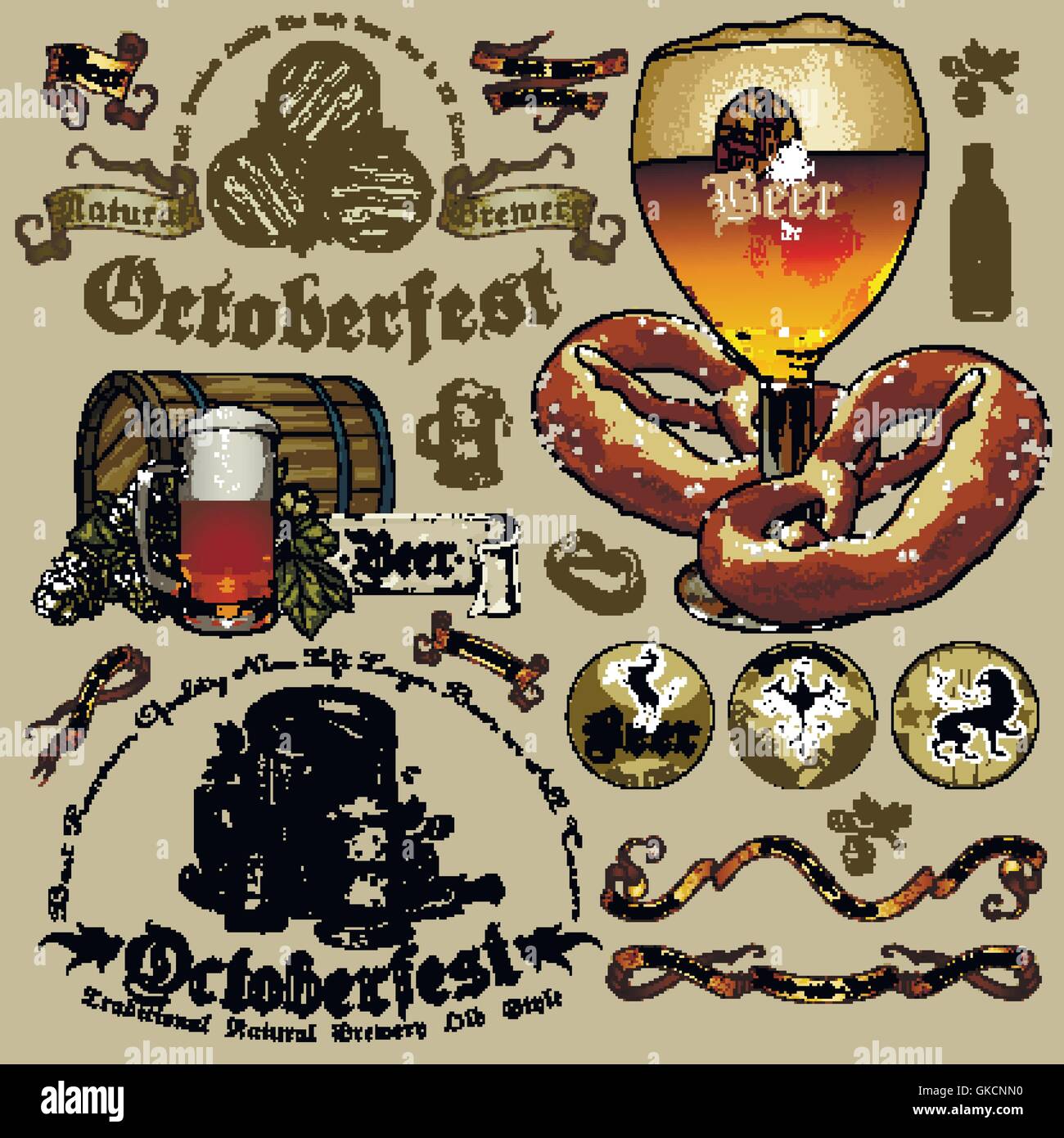 set of beer elements Stock Vector Image & Art - Alamy