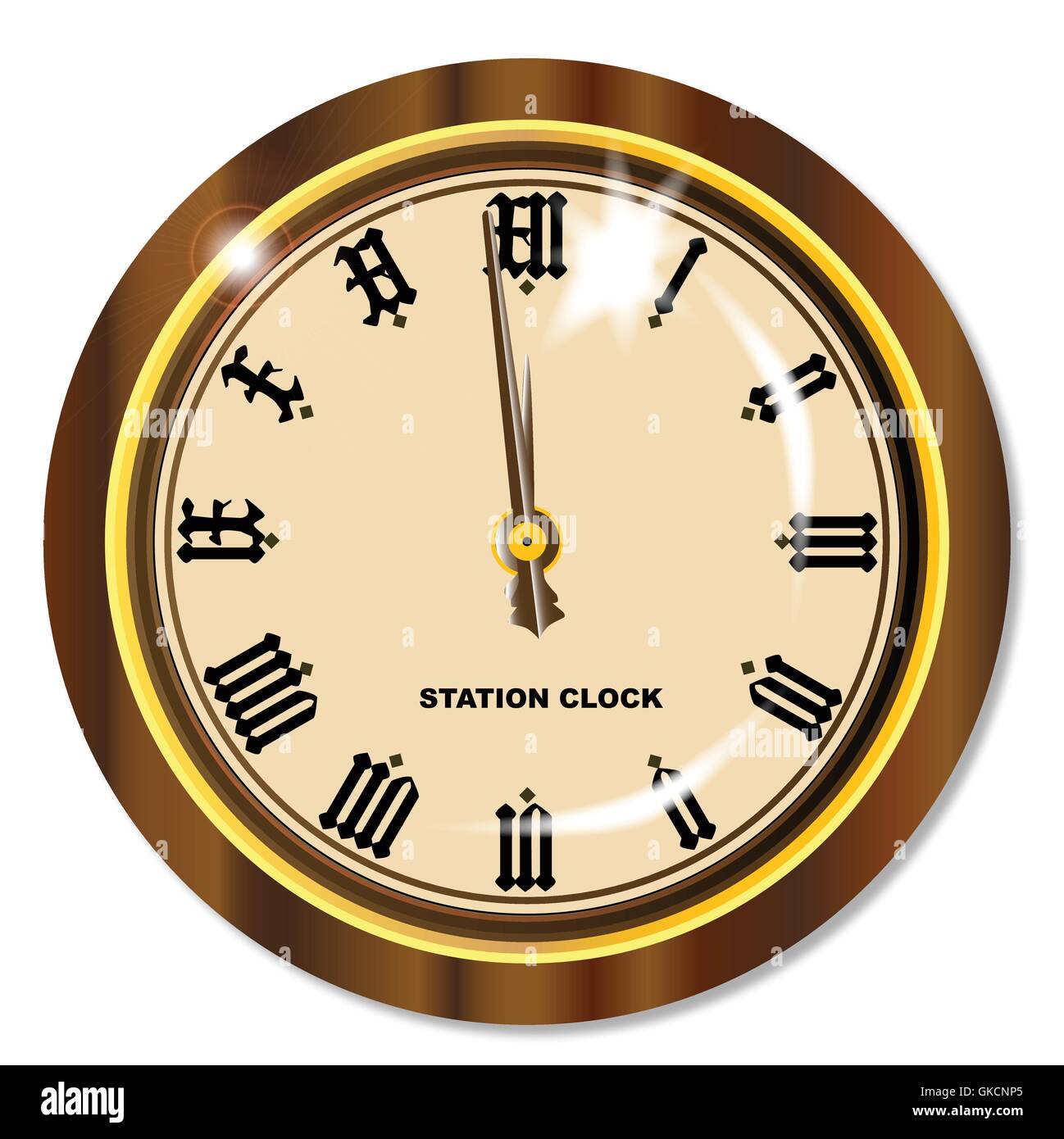 Brass station clock Stock Vector Images - Alamy