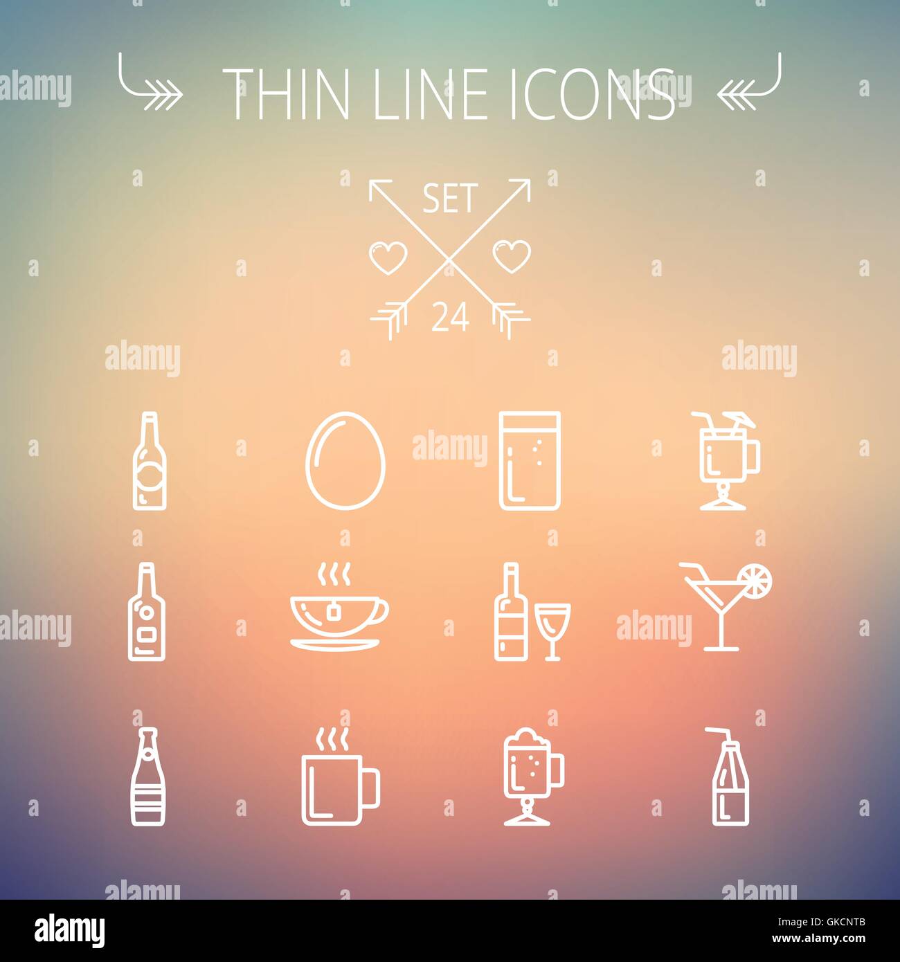 Food and drink thin line icon set Stock Vector Image & Art - Alamy