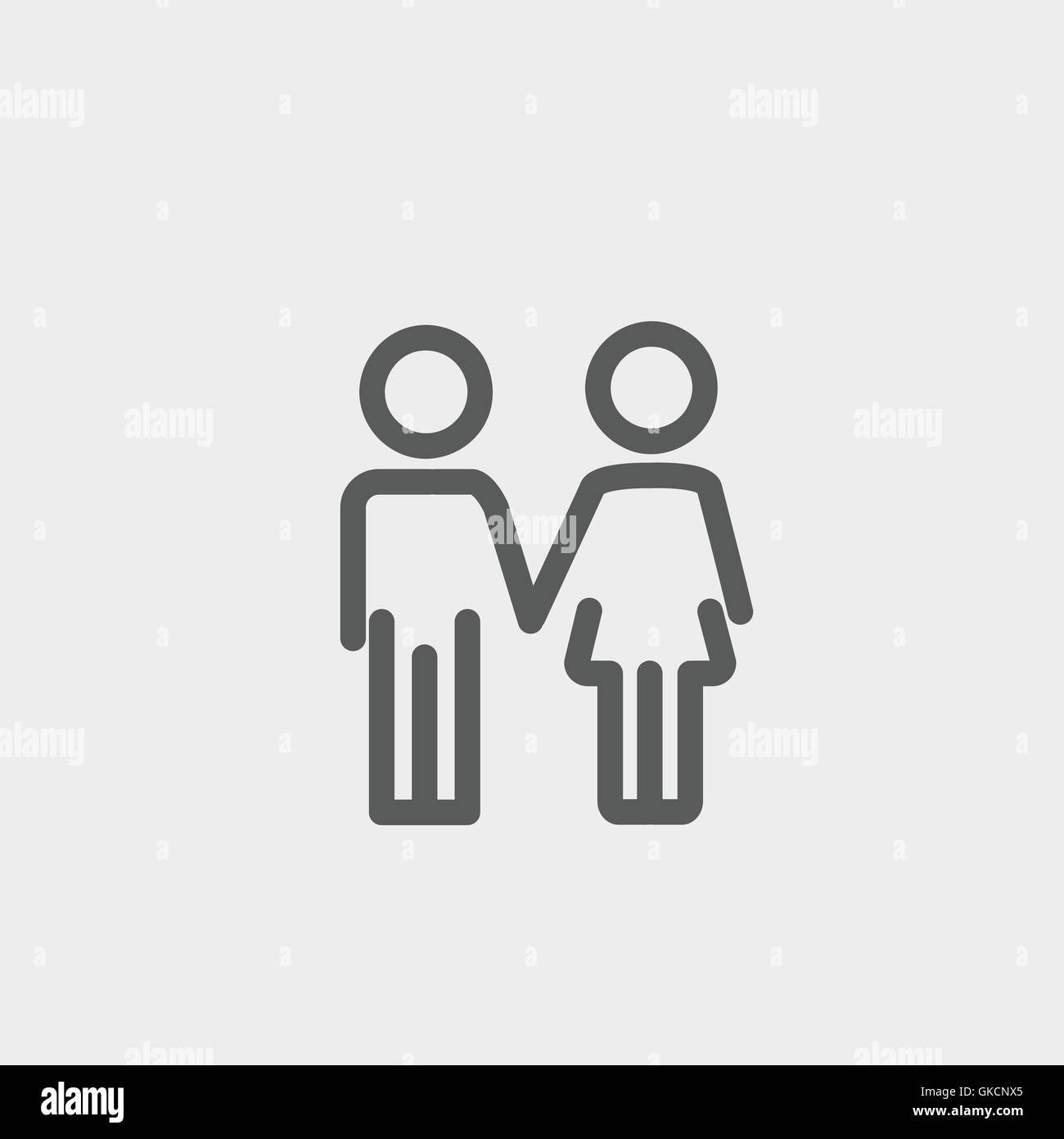 Little siblings thin line icon Stock Vector
