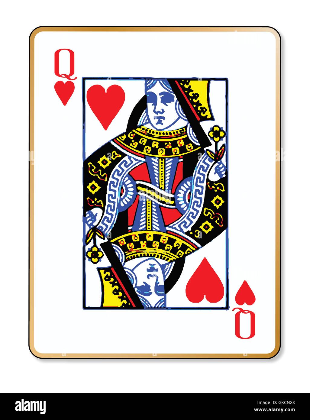 Queen of hearts card vector hi-res stock photography and images - Alamy